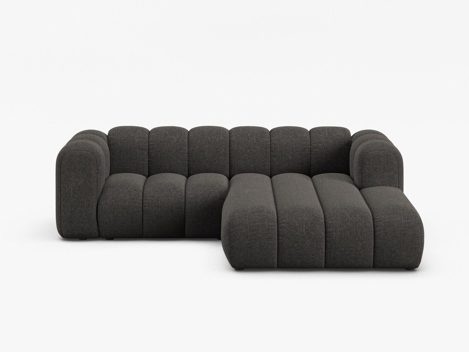 Micadoni Modulares Ecksofa Lupine 3-Sitzer Rechts Chenille Eden Dunkelgrau