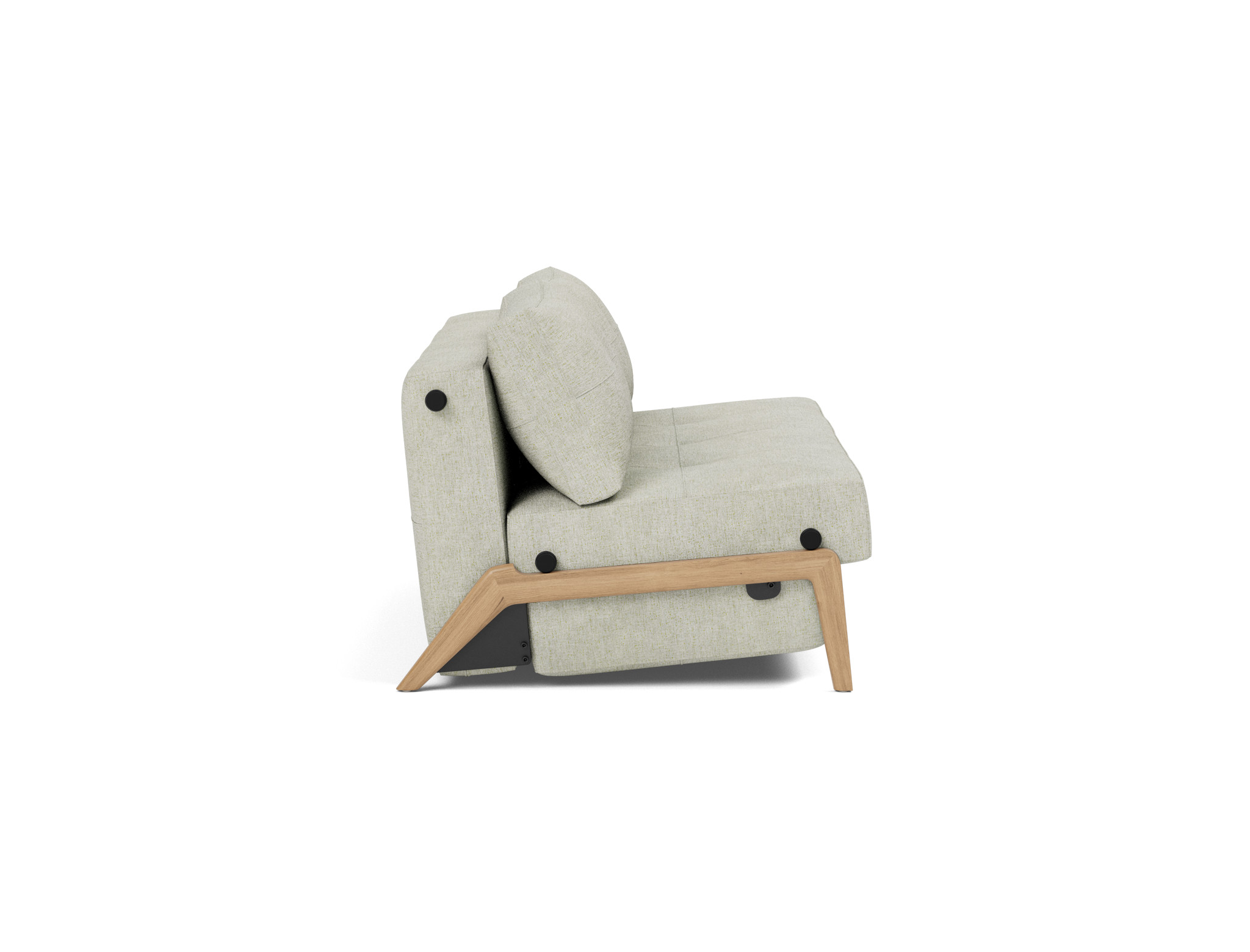 Schlafsofa Cubed 160 Flachgewebe Avella 280-Sand Beine Eiche