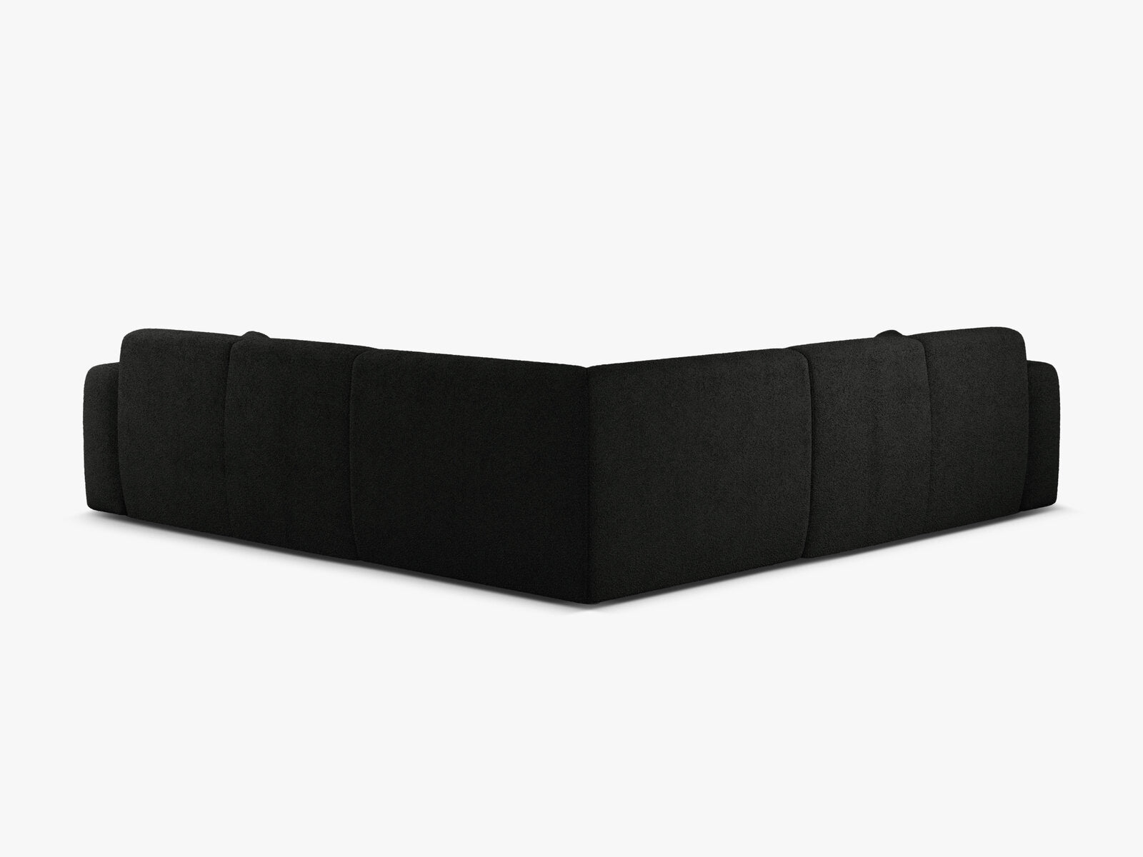Micadoni Ecksofa Molino 5-Sitzer Boucle Baloo Schwarz