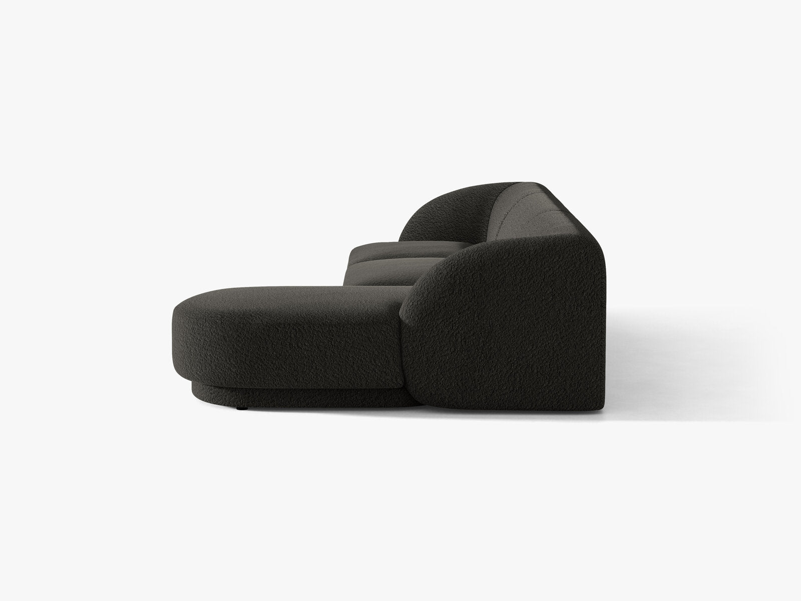 Micadoni Ecksofa Miley 4-Sitzer Rechts Boucle Baloo Braun
