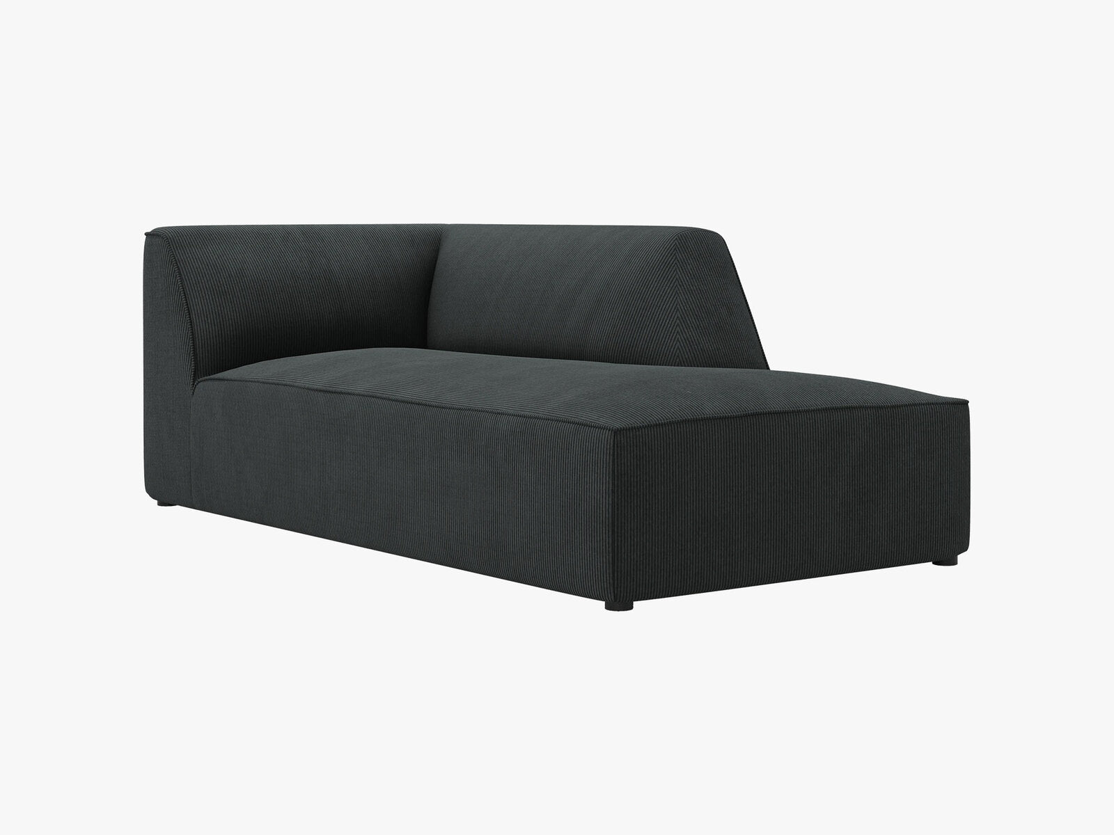 Micadoni Recamiere Ruby 1-Sitzer Rechts Kord Scala Schwarz
