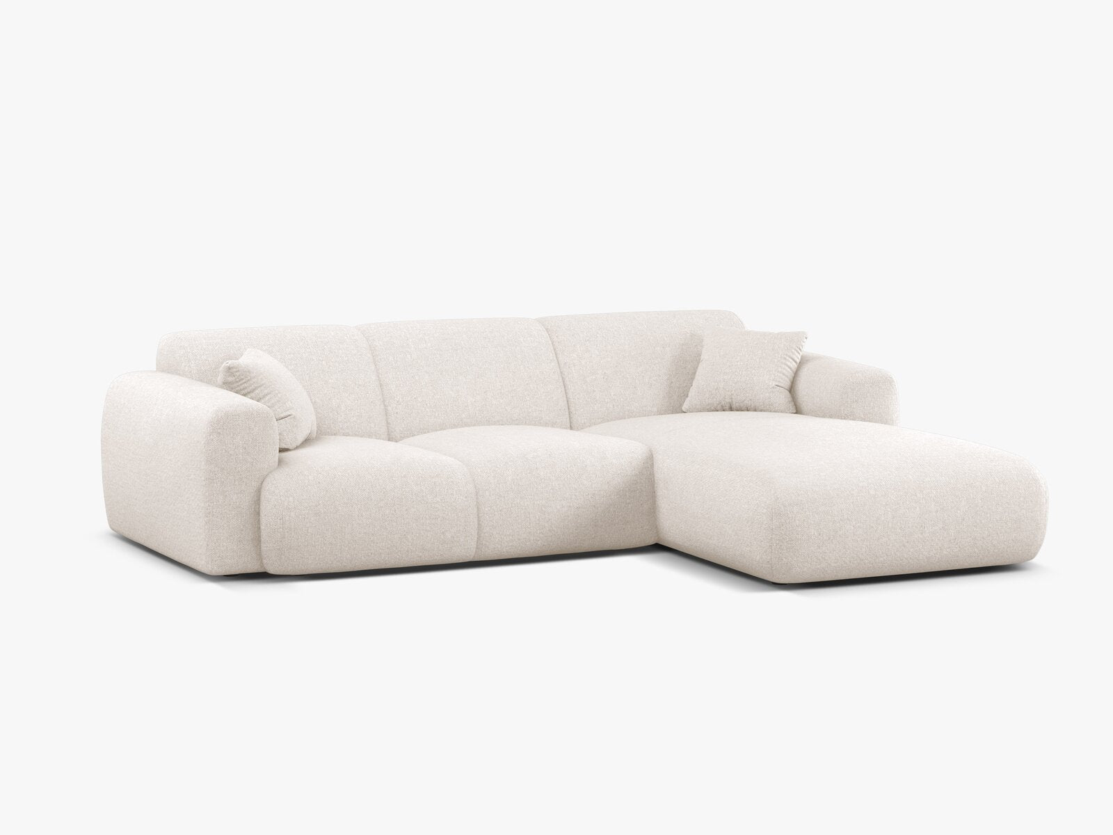 Micadoni Ecksofa Molino 4-Sitzer Rechts Chenille Eden Helles Beige