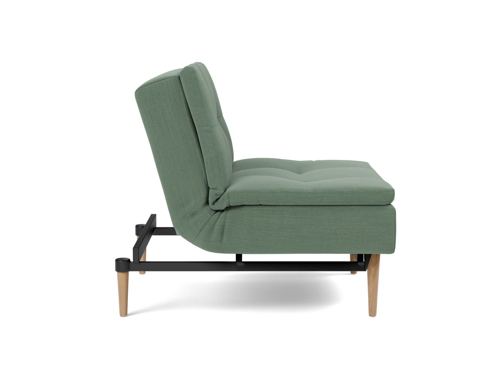 Sessel Dublexo Flachgewebe Elegance 518-Green Beine Styletto Eiche hell