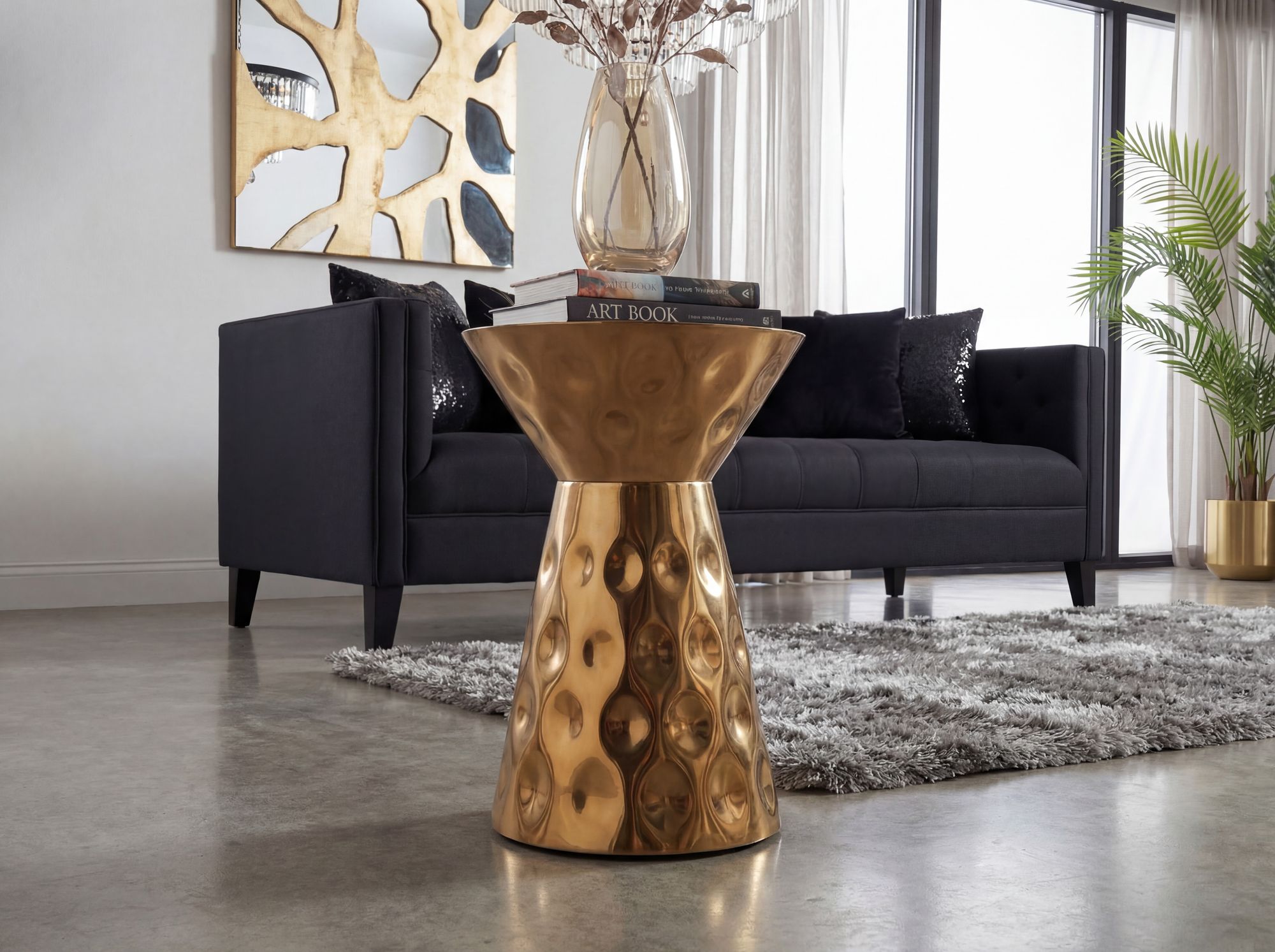 Beistelltisch Selje Aluminium Gold Höhe 51 cm