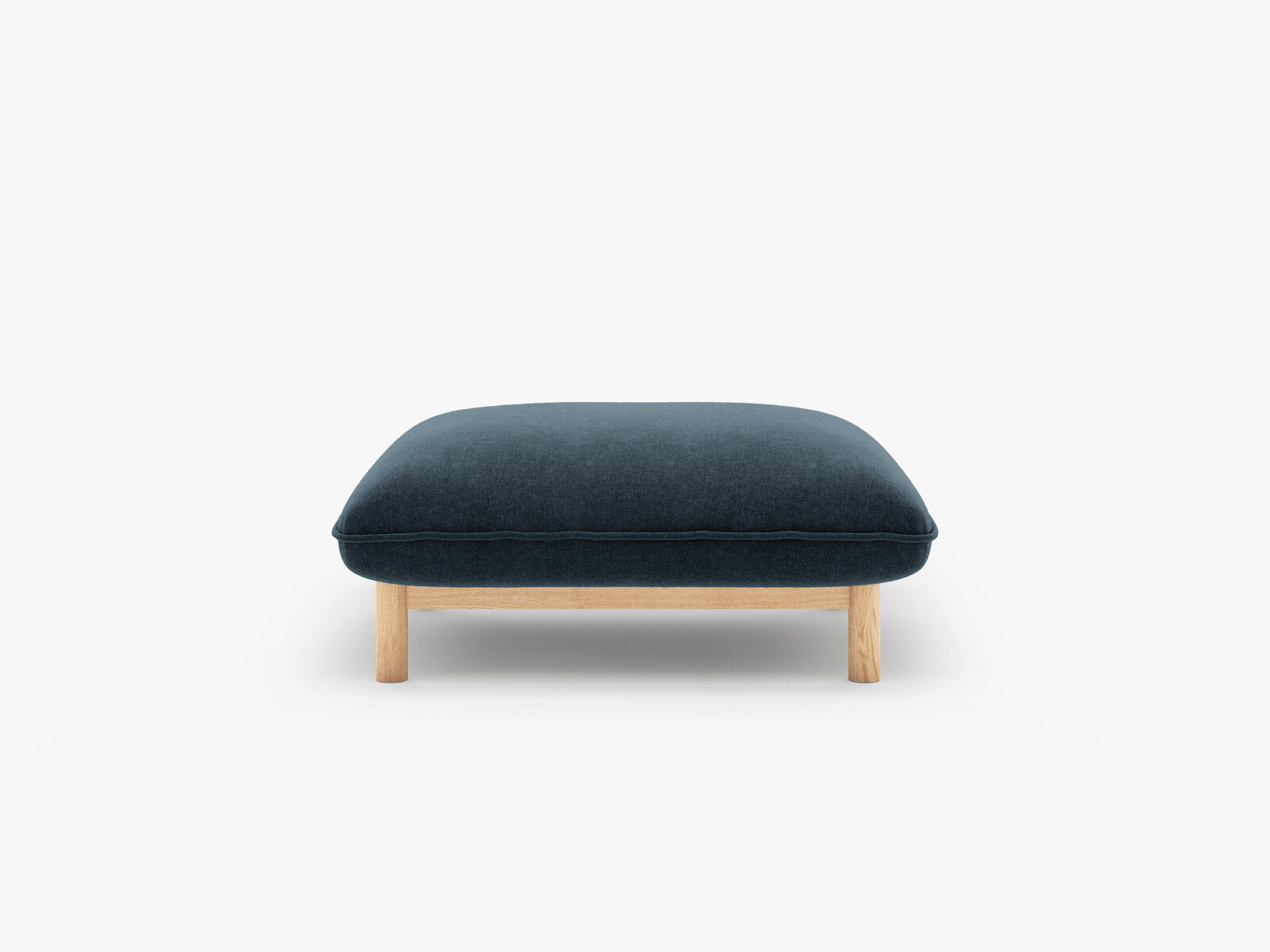 Micadoni Ada Pouf klein Strukturierter Stoff Wind Marineblau