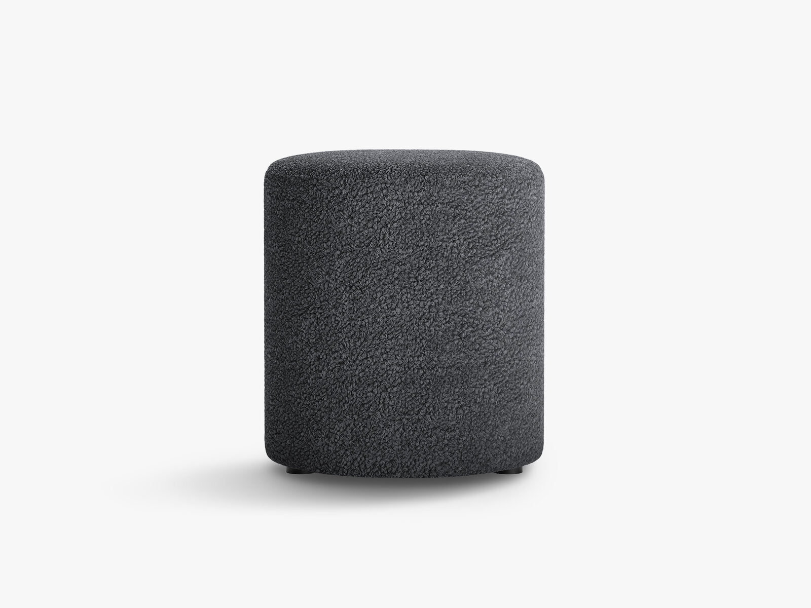 Micadoni Pouf Dia 40cm Boucle Rolf Dunkelgrau