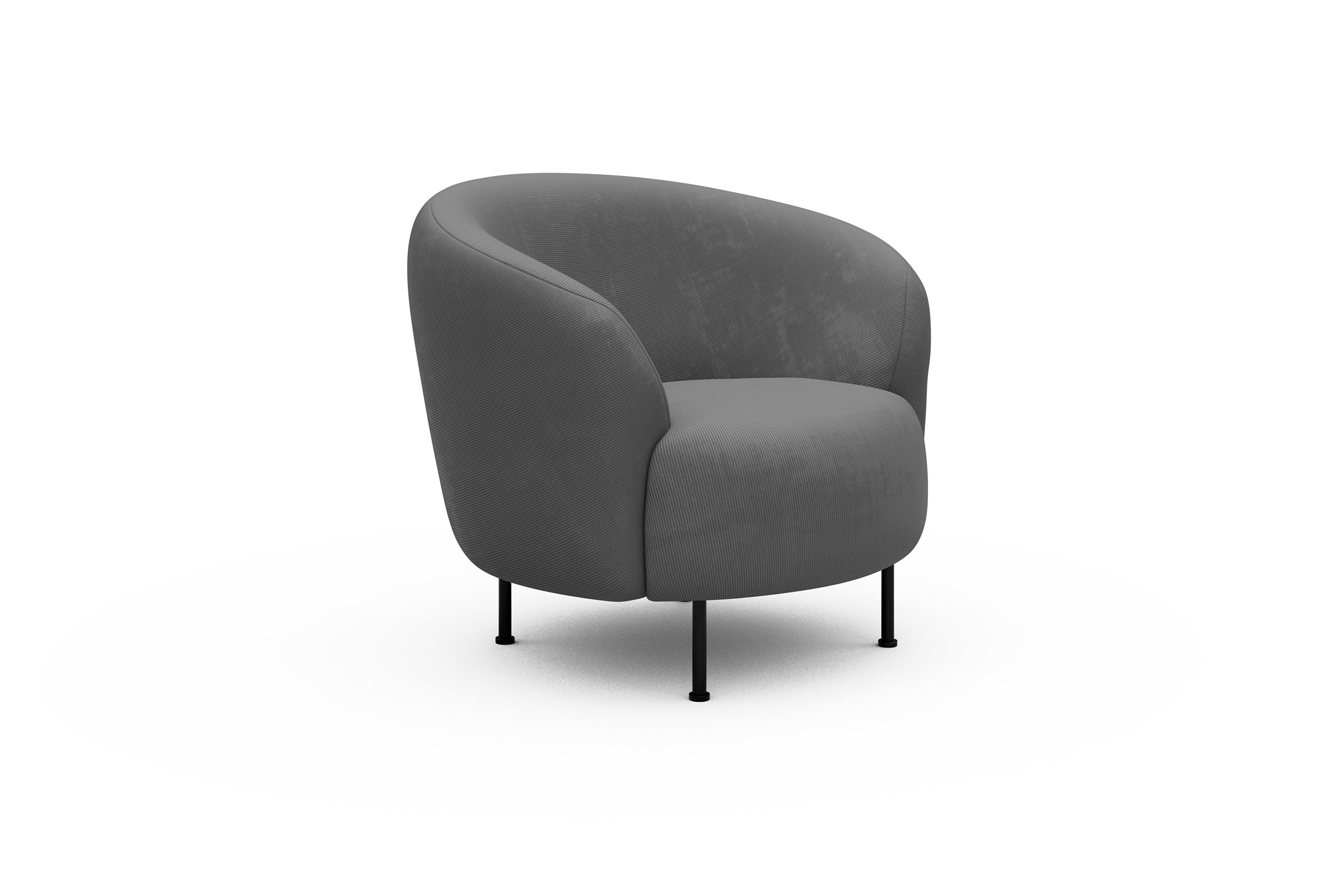 Sessel Ronda Metallbeine Schwarz Cordufine-Grey