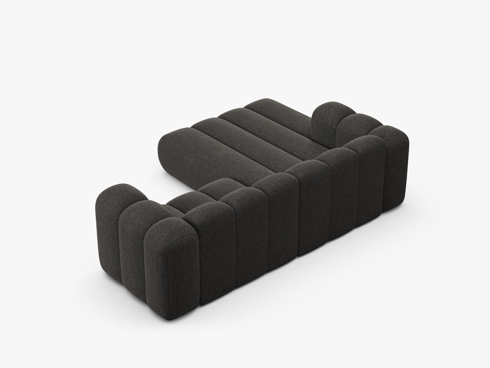 Micadoni Modulares Ecksofa Lupine 3-Sitzer Links Chenille Eden Dunkelgrau