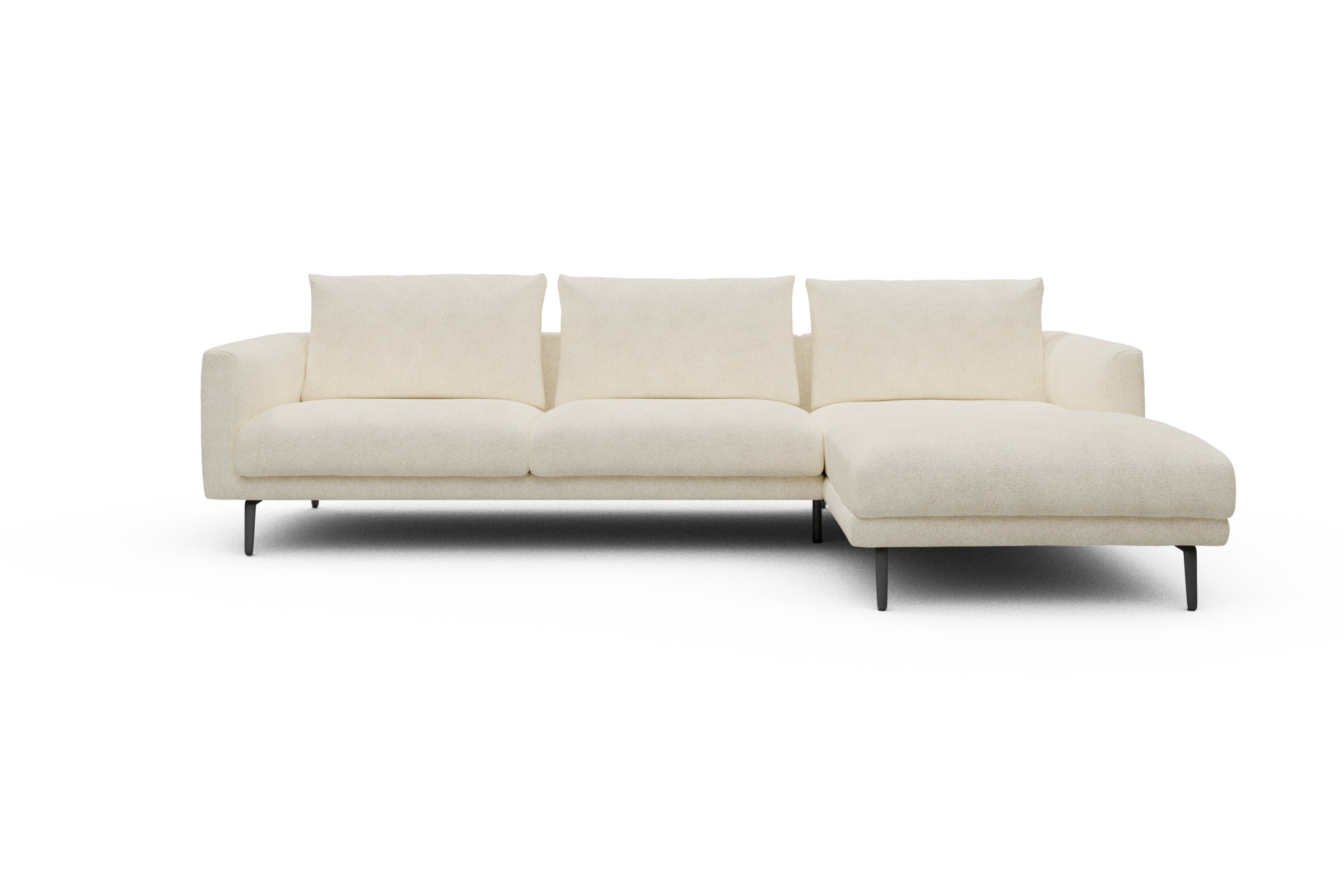 Skandi Home Ecksofa Karl Chaiselongue rechts mit 2,5-Sitzer Boucle-Off-White moebelfaktor