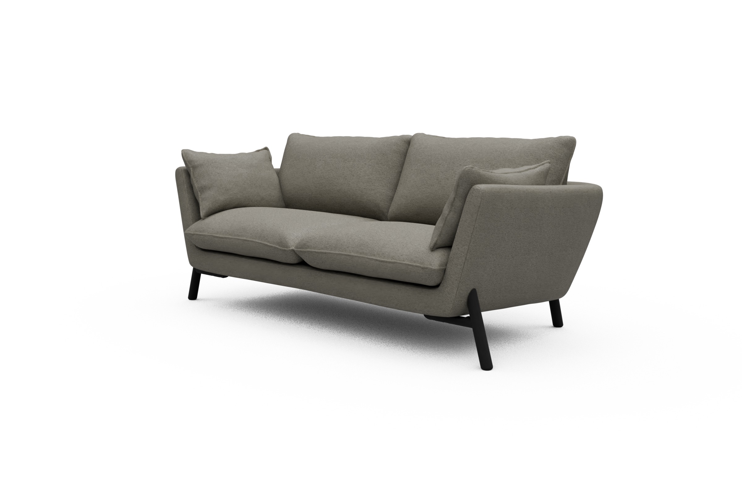 Sofa Emil 2-Sitzer Beinfarbe Eiche Schwarz Denari-Warm-Grey