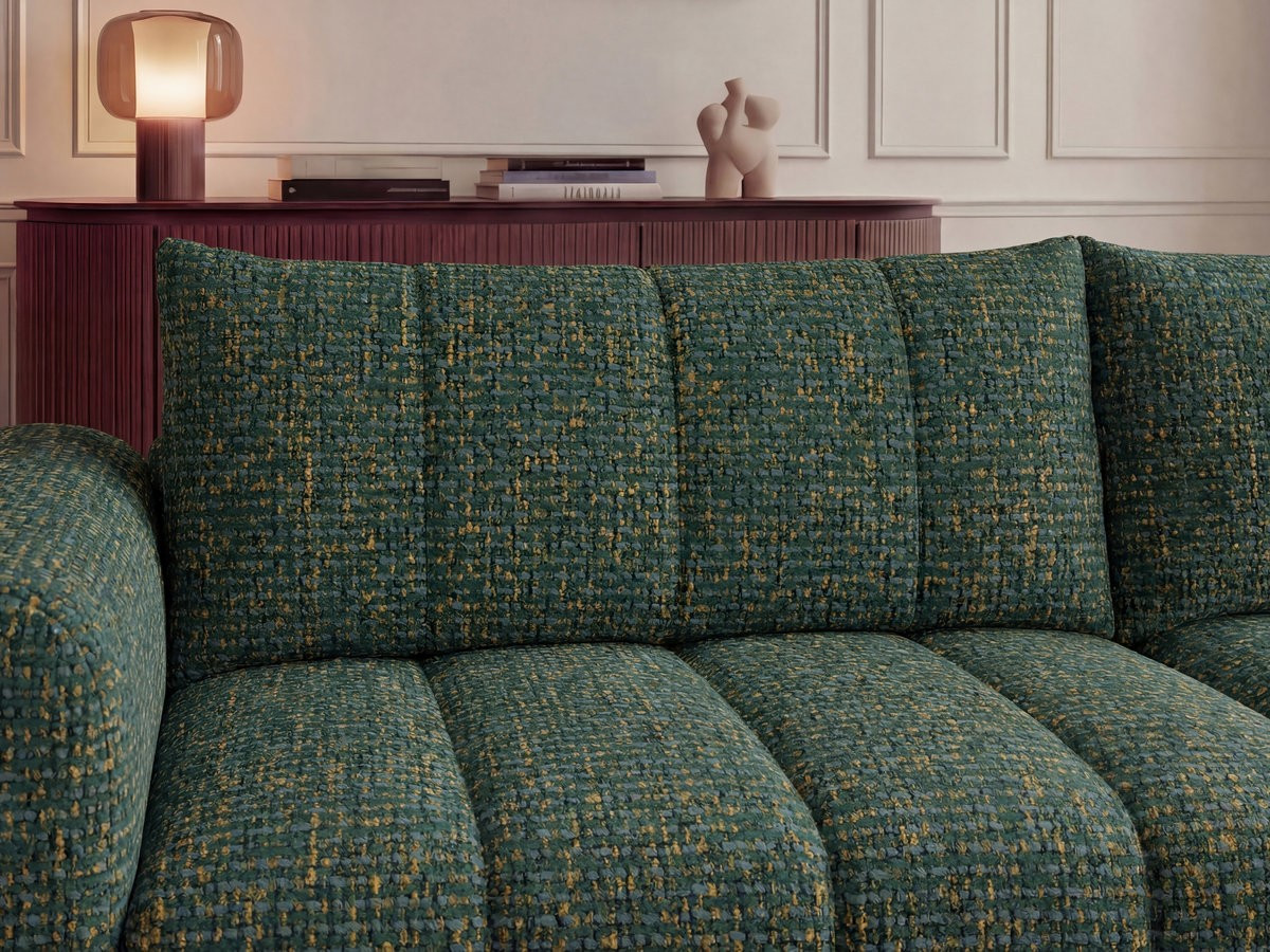 Bobochic Nesty Ecksofa 272 cm Melange-Stoff Dunkelgrün Ecke rechts