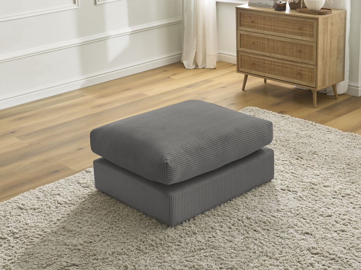 Bobochic Paris Pouf Cordsamt Dunkelgrau