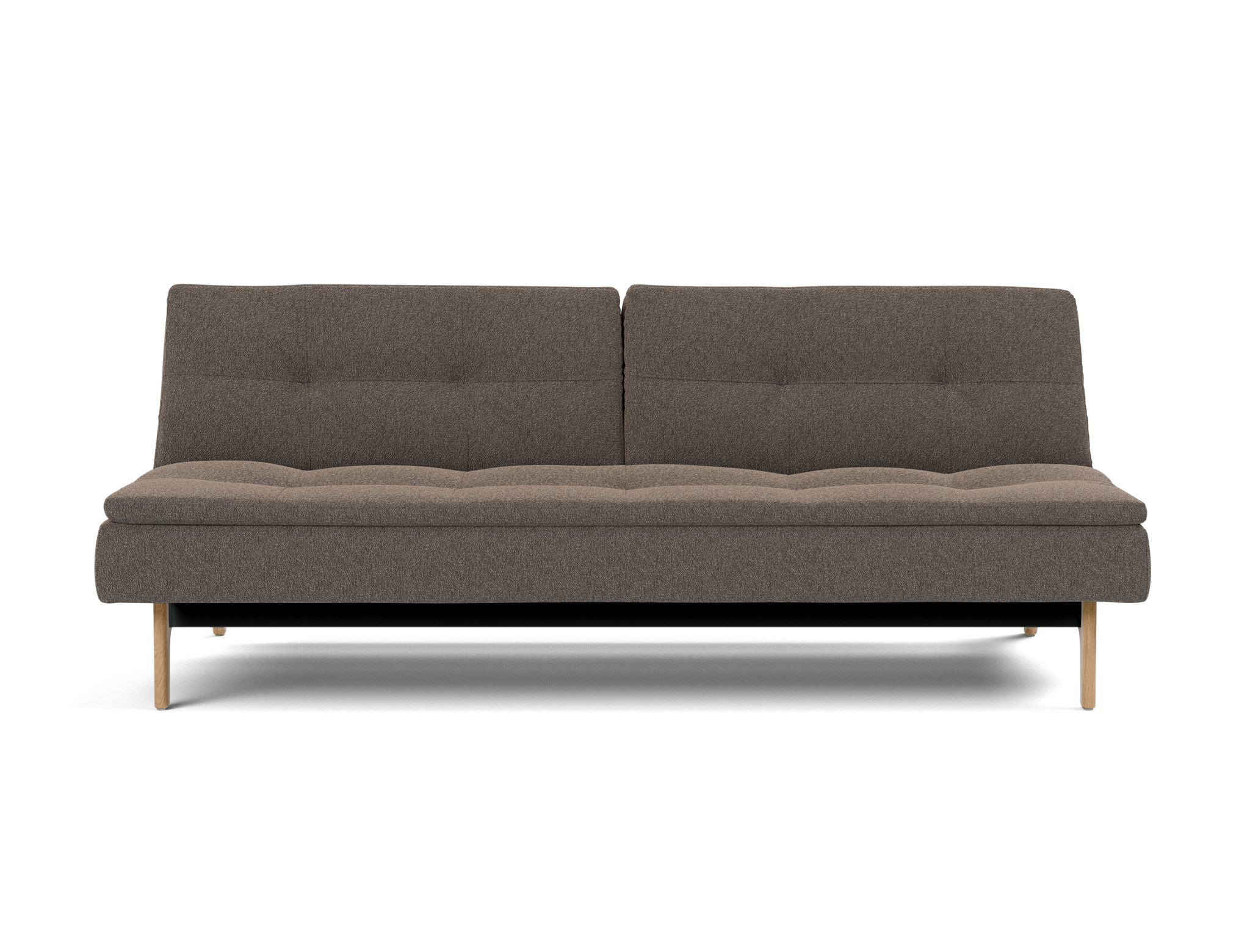Schlafsofa Dublexo Boucle Skandi 530-Taupe Beine Eiche