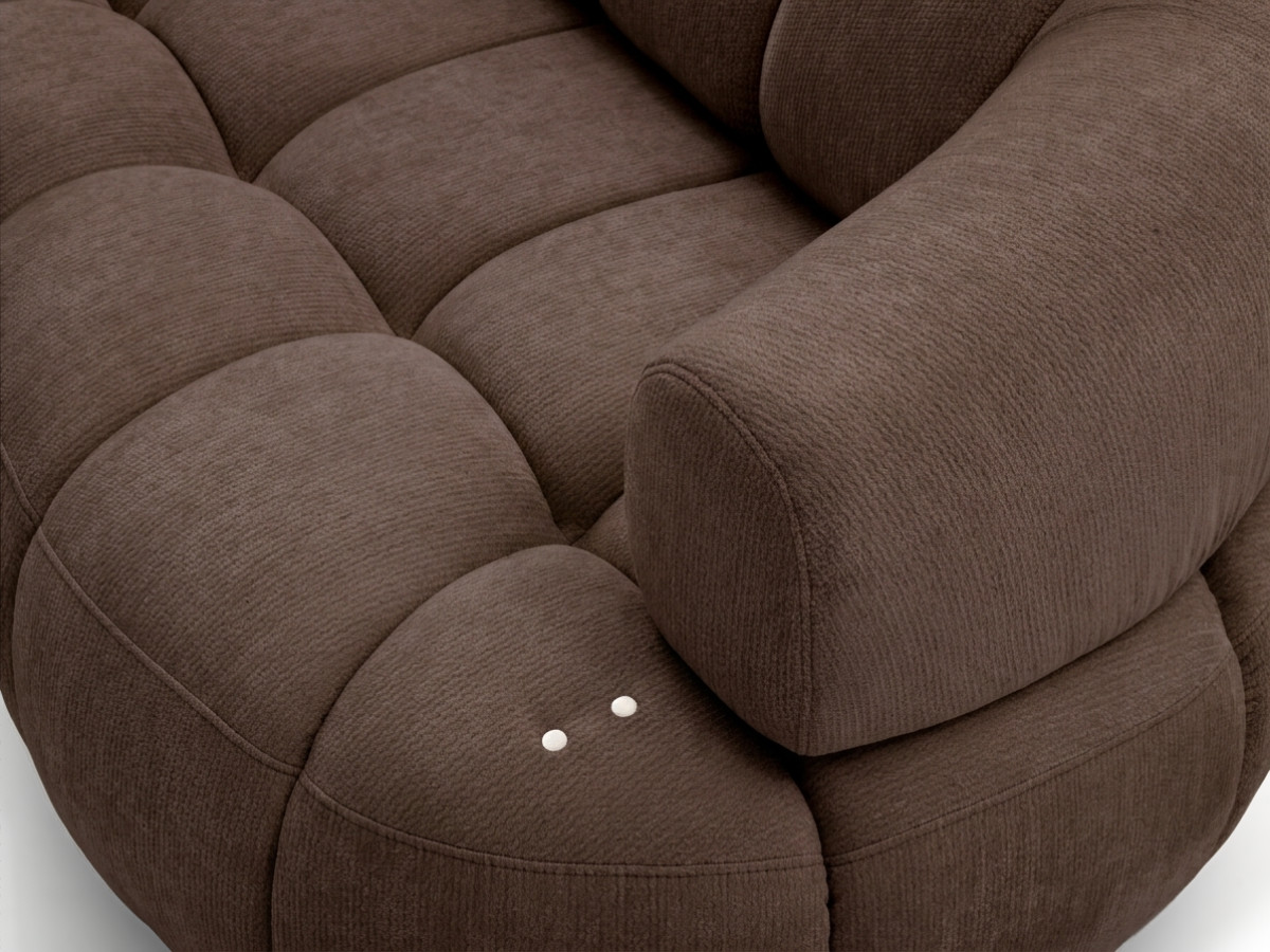 Bobochic Lovely Ecksofa mit Schlaffunktion Stoff Braun Ecke links