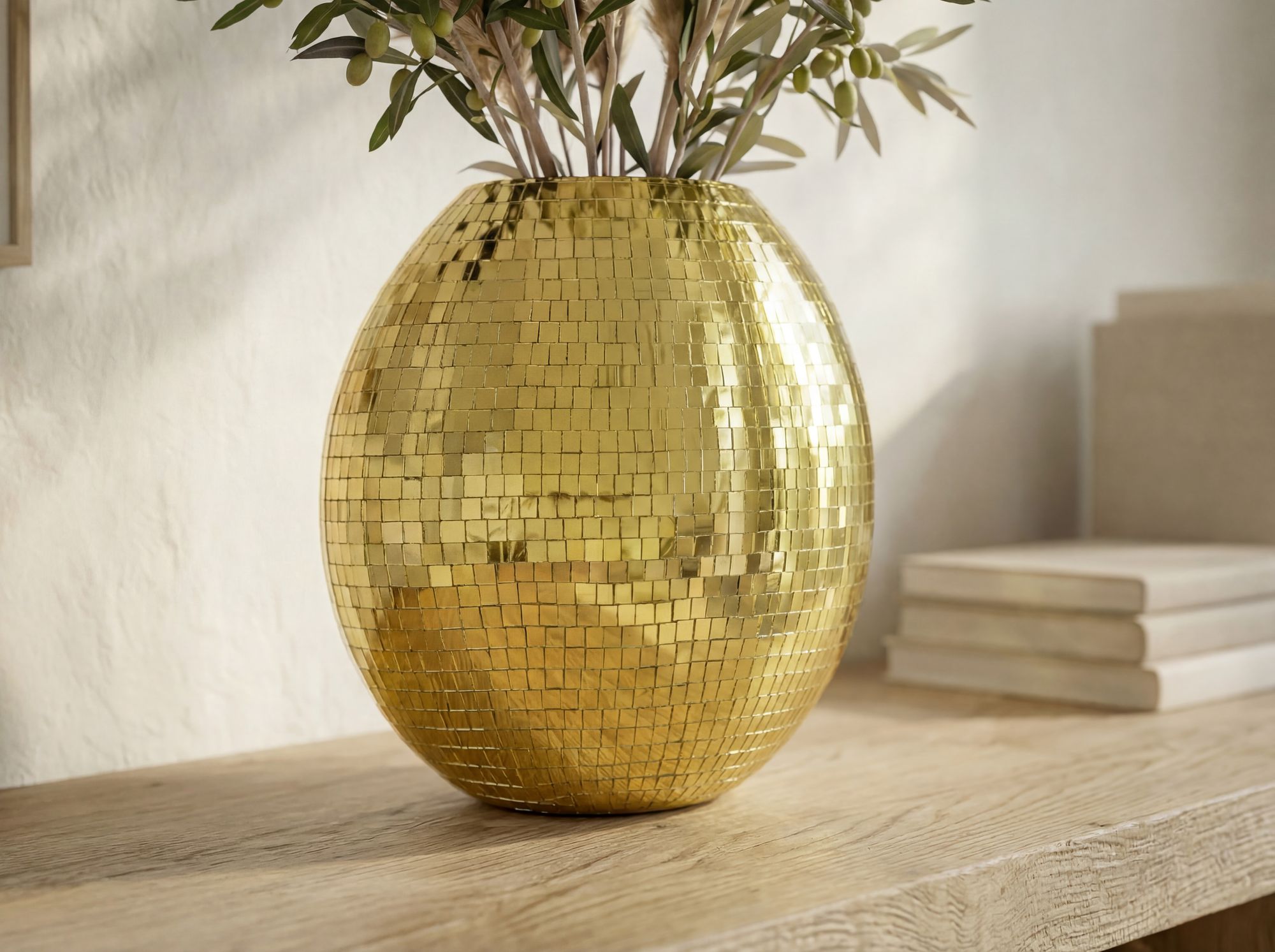 Tischvase Moskenes Metall Gold Ø 40 cm