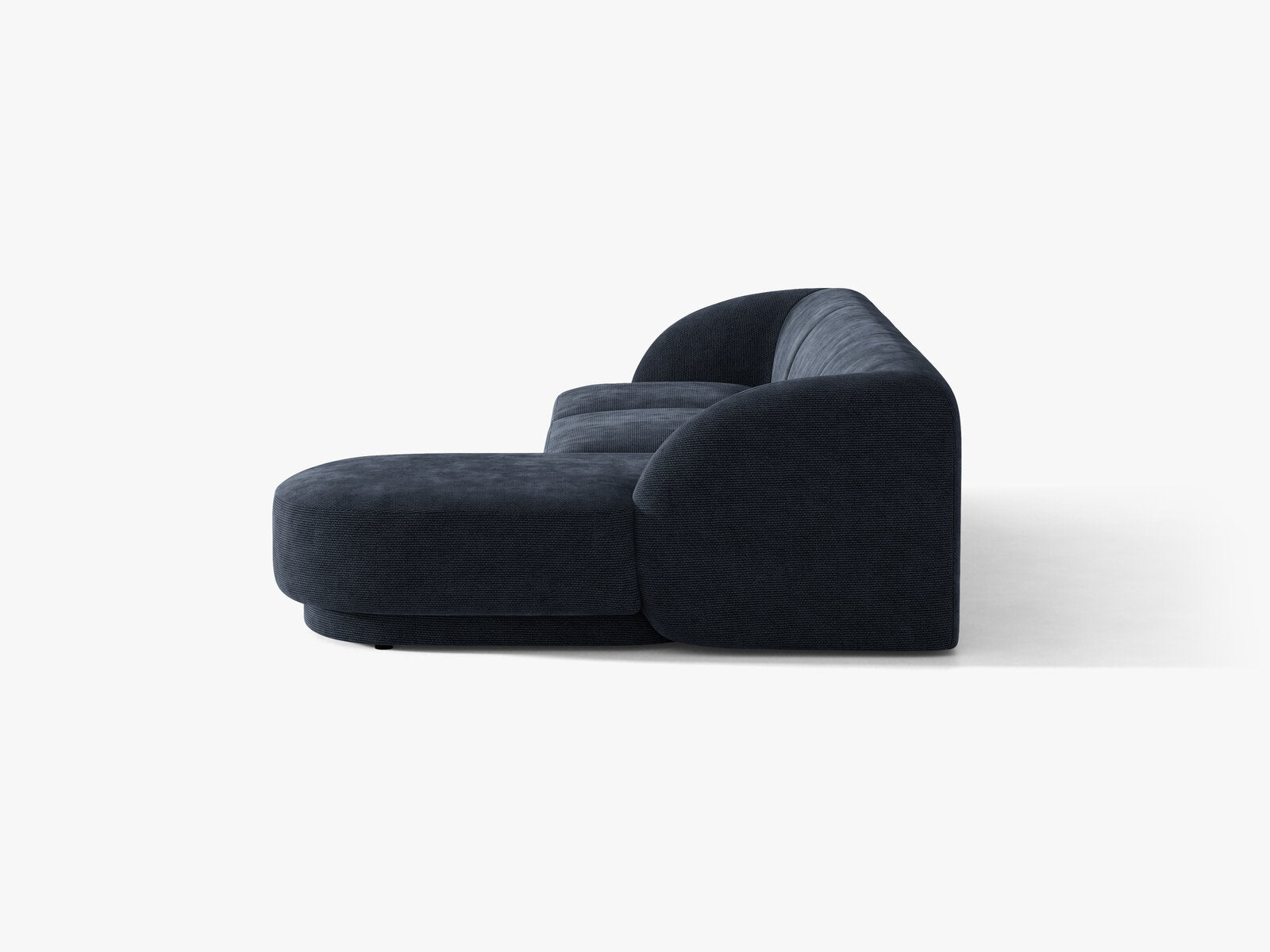 Micadoni Ecksofa Miley 4-Sitzer Chenille Eden Marineblau Rechts