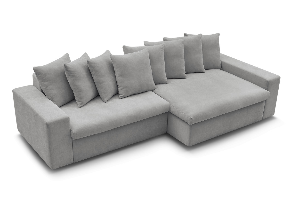 Bobochic Enore Ecksofa 330 × 100 cm Stoff Hellgrau Ecke rechts