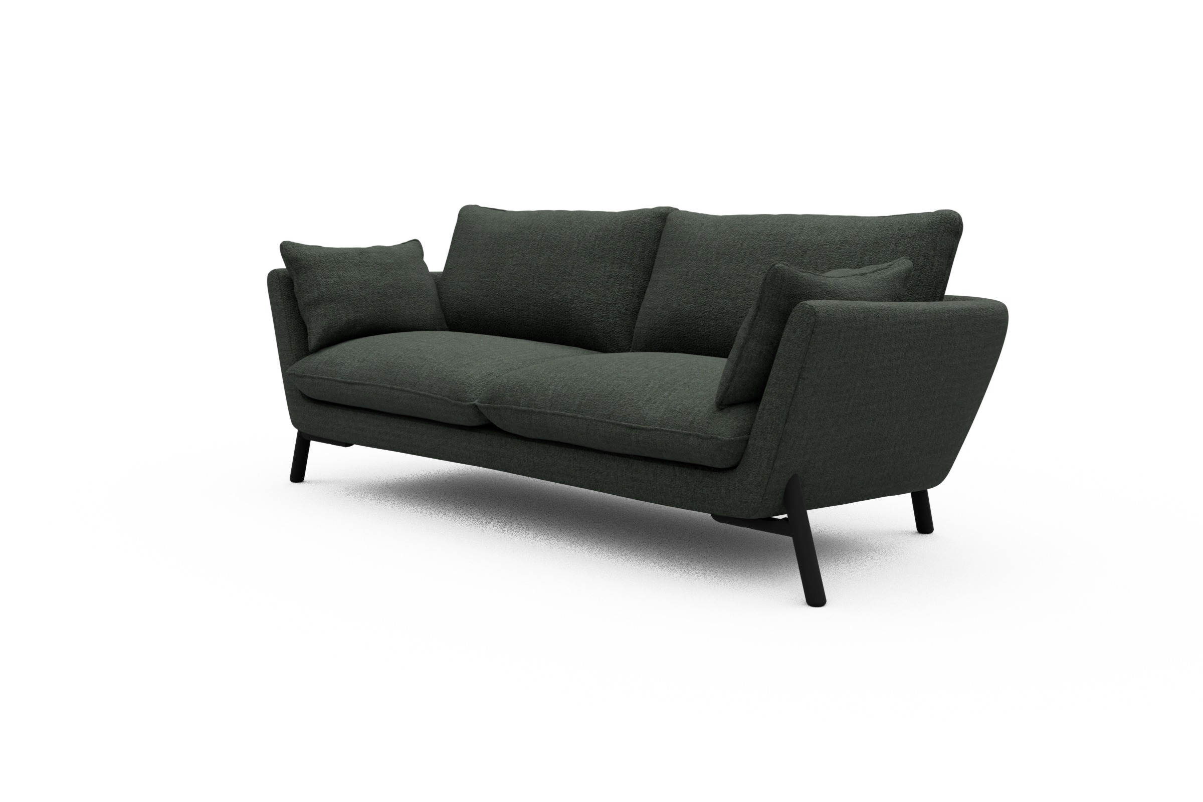 Sofa Emil 3-Sitzer Beinfarbe Eiche Schwarz Aivi-Pine-Green