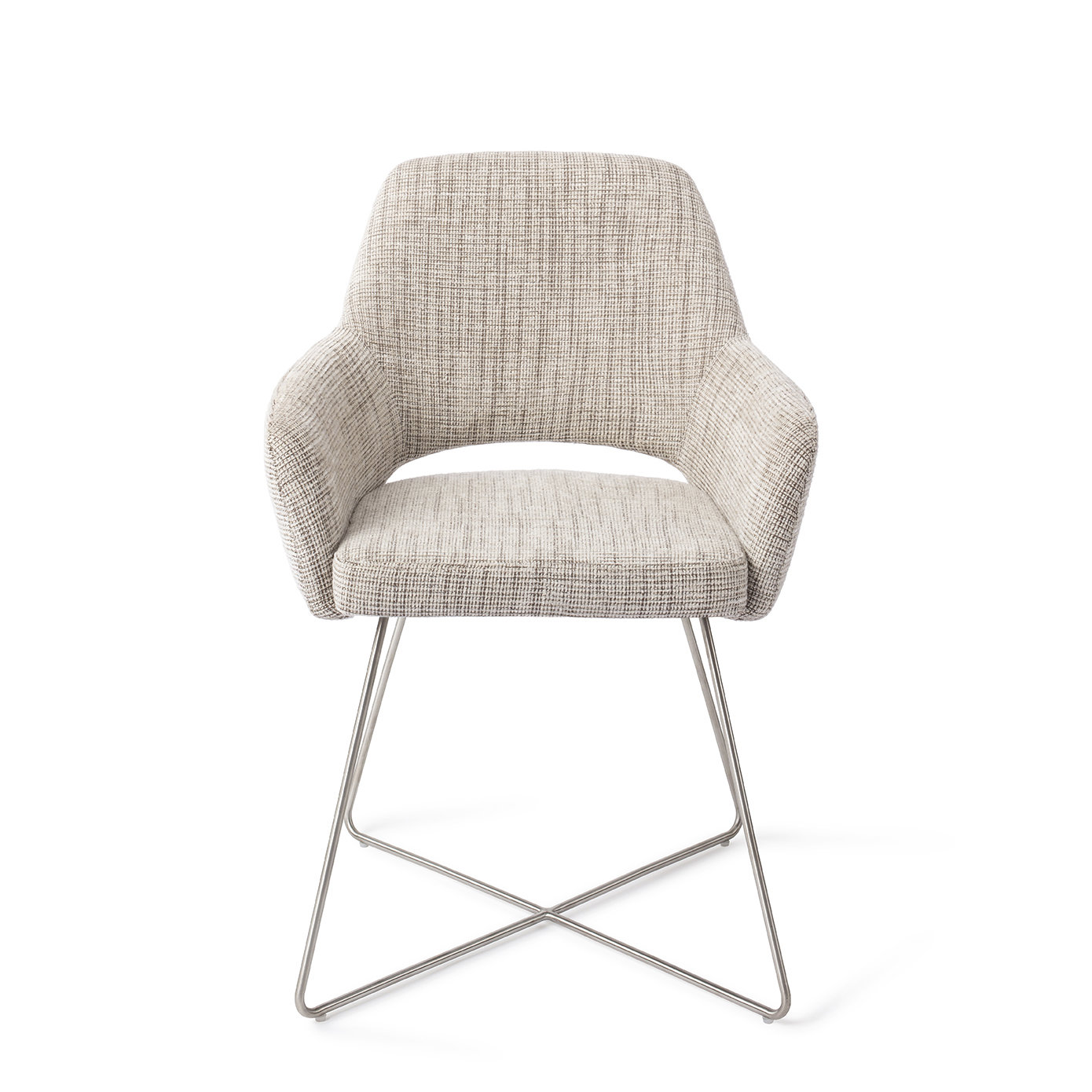 Jesper Home Esszimmerstuhl Yanai Caramel Grid Cross Stahl