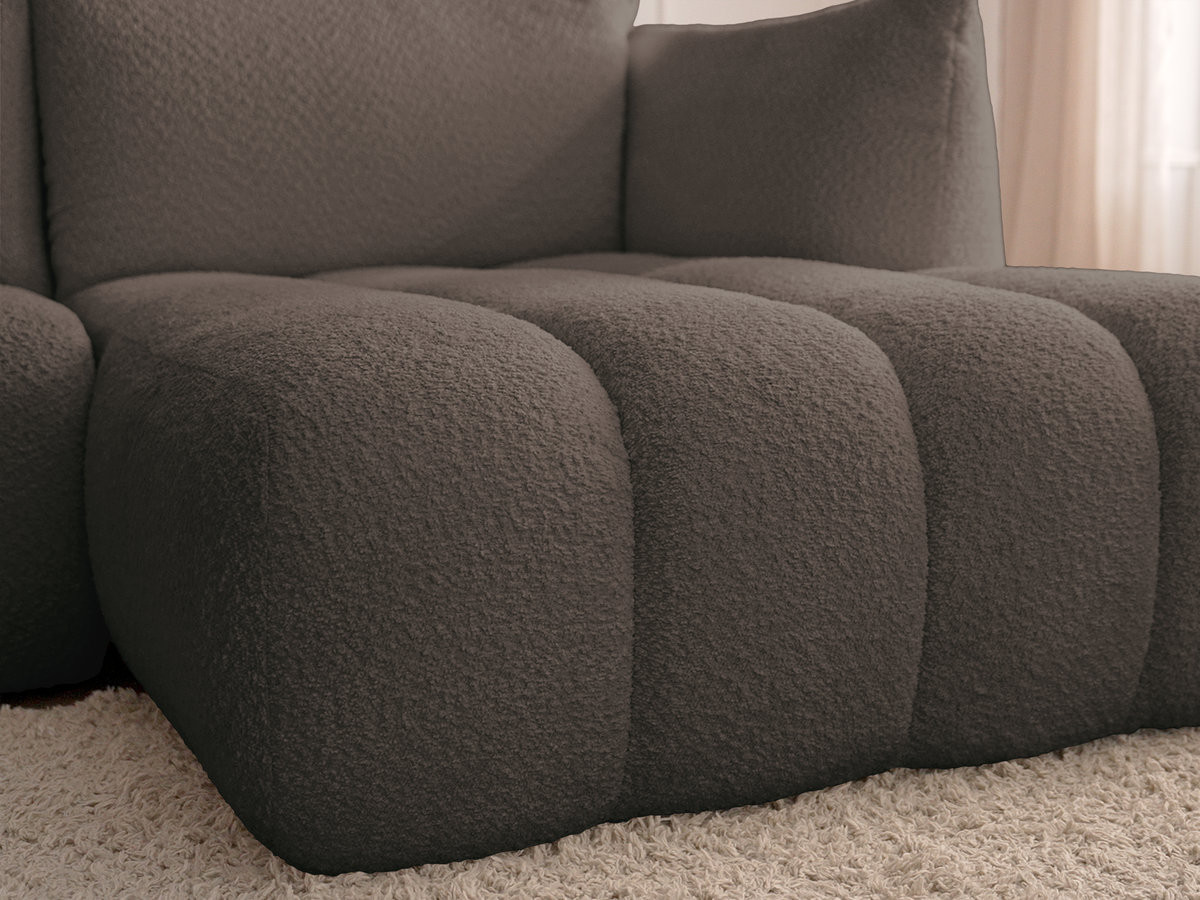 Bobochic Azra Ecksofa 319 × 178 cm Bouclé-Stoff Braun Ecke rechts