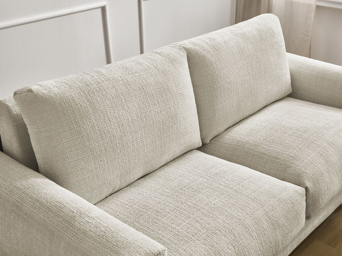 Bobochic Cocoone Schlafsofa 3-Sitzer Strukturstoff Beige, Liegefläche 140 × 200 cm