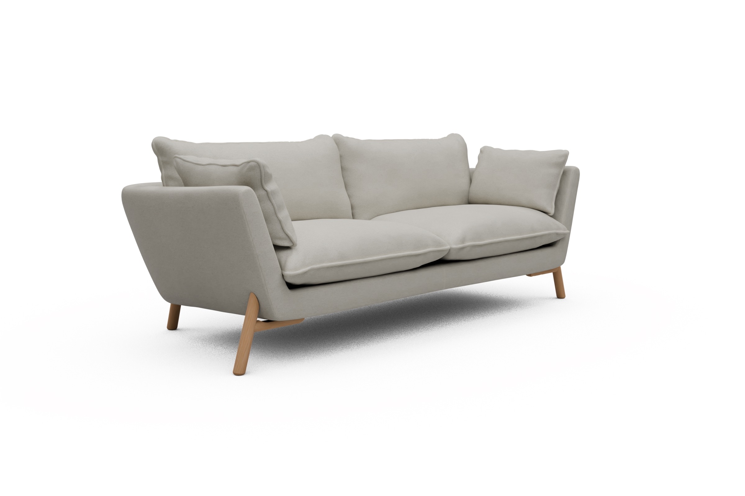 Sofa Emil PREMIUM 3-Sitzer Beinfarbe Eiche Natur Denari-Clean-Beige