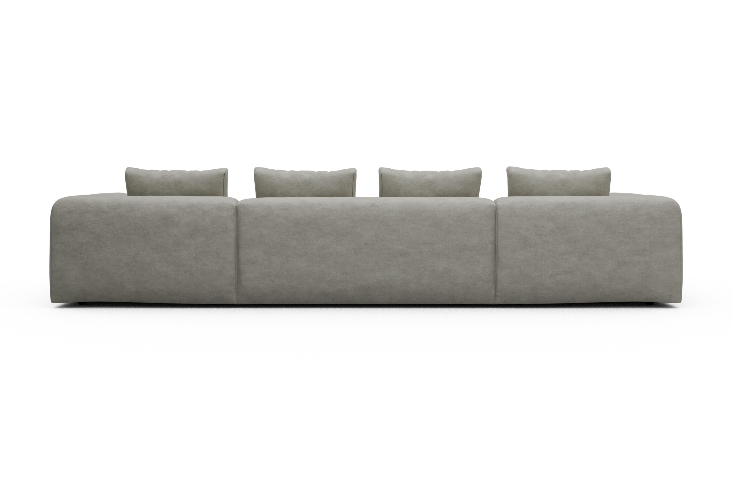 Wohnlandschaft Fred mit 2-Sitzer und Chaiselongue beidseitig Carreno-Moon-Stone-White