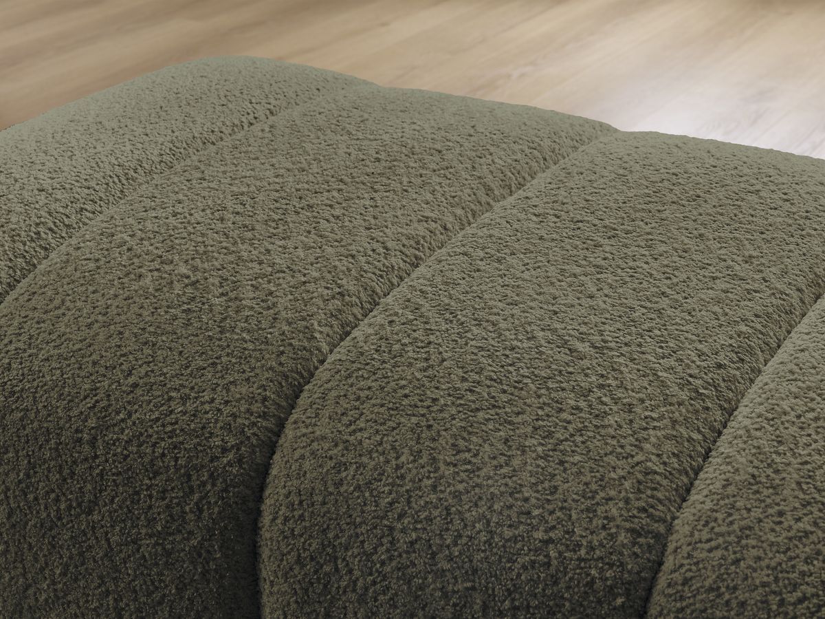 Bobochic Annecy Pouf Bouclé-Stoff Grün