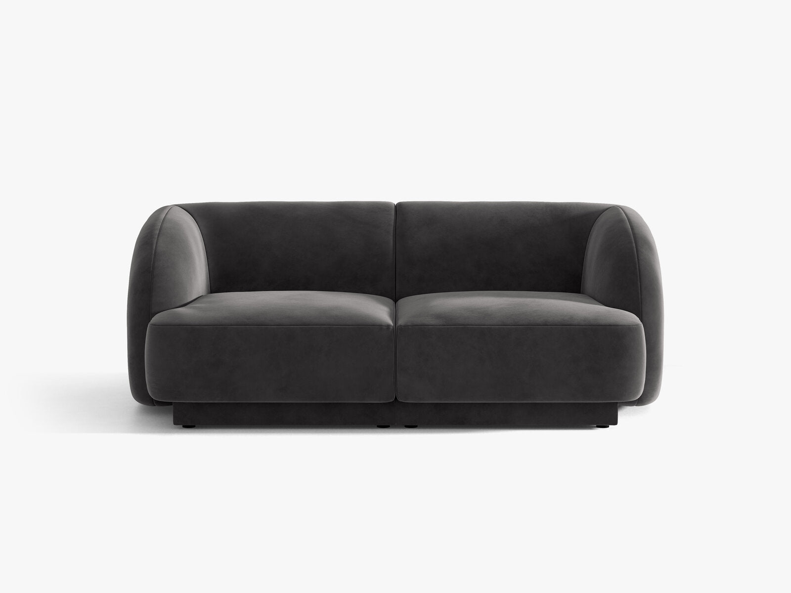 Micadoni Sofa Miley 2-Sitzer Samt Bluvel Grau