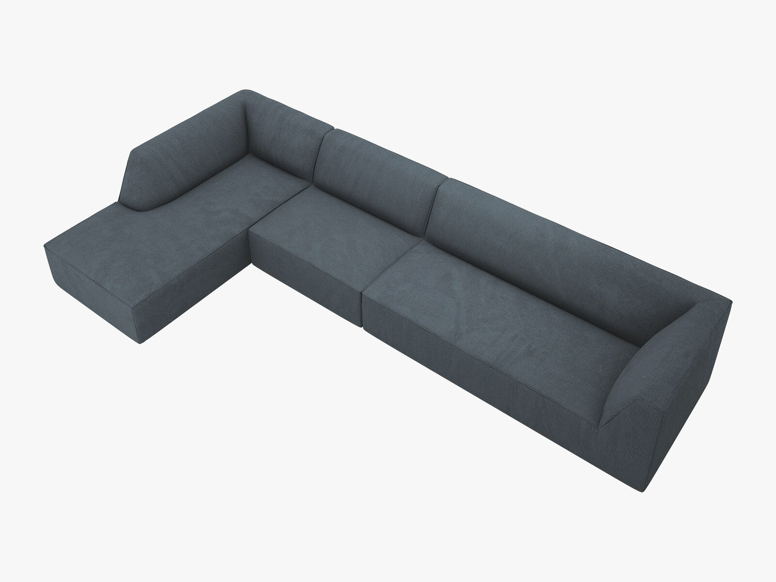 Micadoni Ecksofa Ruby 5-Sitzer Links Kord Scala Blau