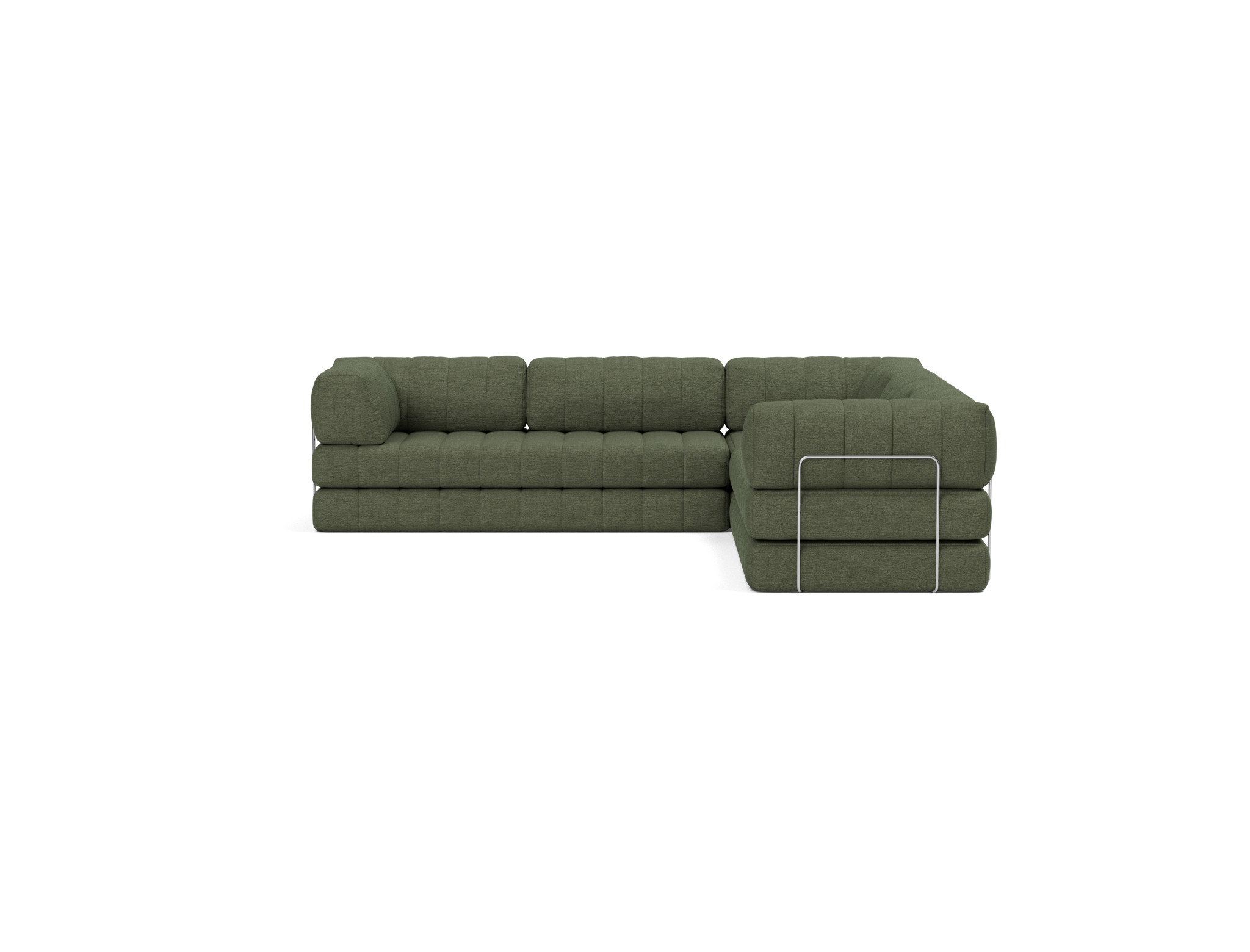 Eck-Schlafsofa CozyPad mit Armlehnen Strukturierter Stoff Taura 353-Forest