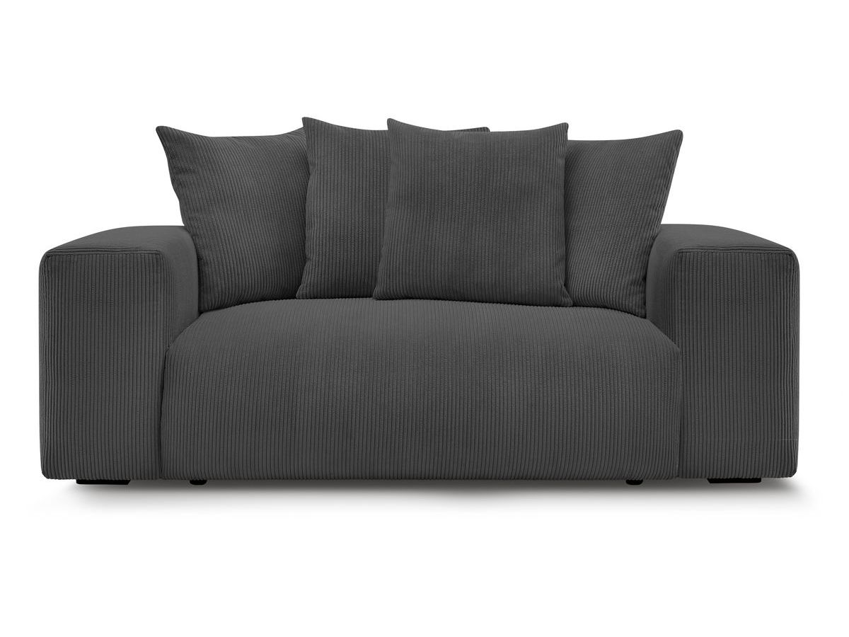 Bobochic Voltaire Sofa 2-Sitzer Cordsamt Dunkelgrau