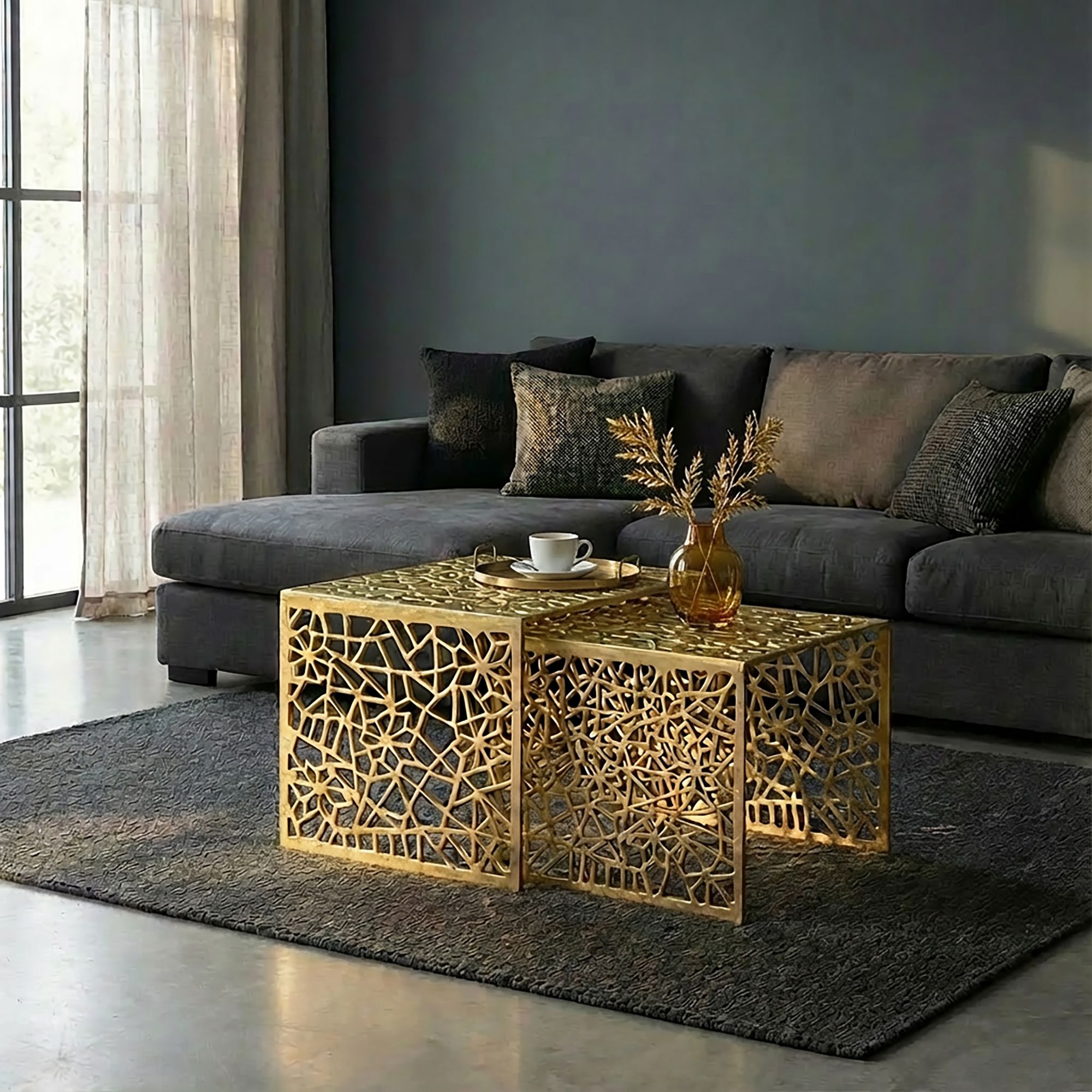 Satztisch 2er-Set Vormedal Aluminium Gold