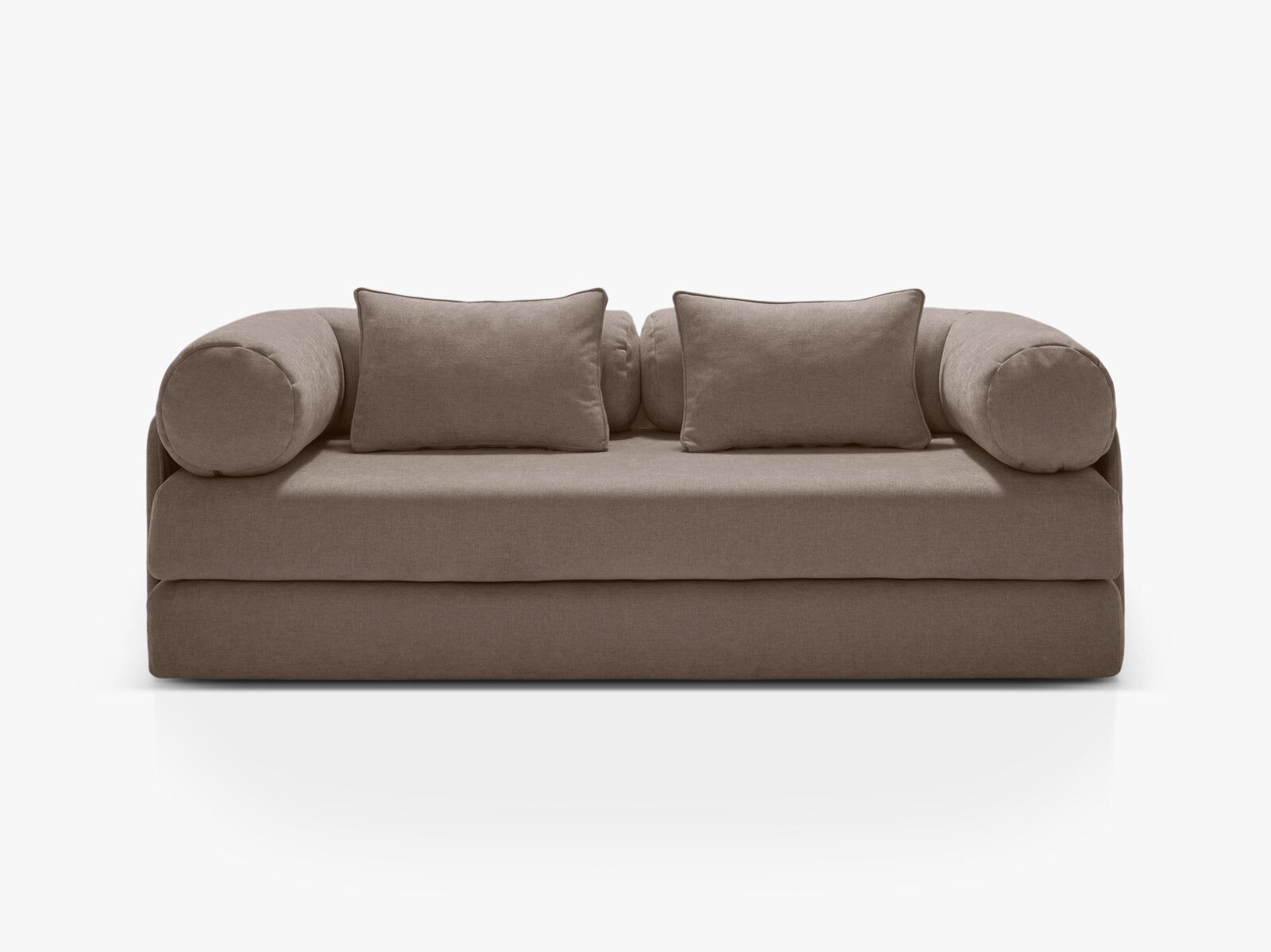 Micadoni Sofa Dreamy 3-Sitzer mit Schlaffunktion Strukturierter Stoff Liberty Cappuccino
