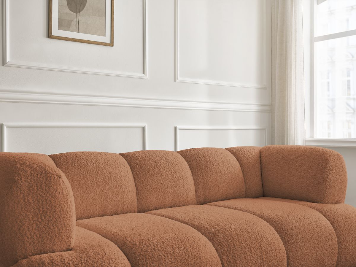 Bobochic Pamira Sofa 2-Sitzer Bouclé-Stoff Orange