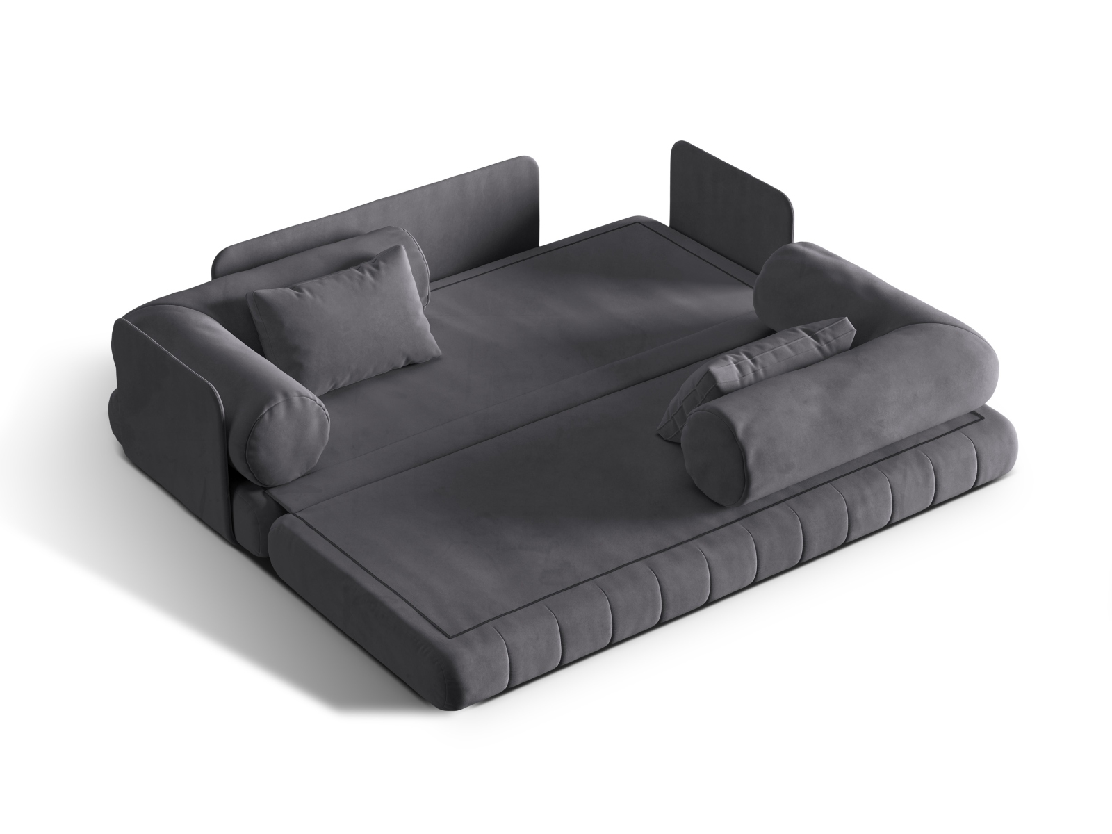 Cosmopolitan Design Schlafsofa Kemi 3-Sitzer Samt Salvador Dunkelgrau