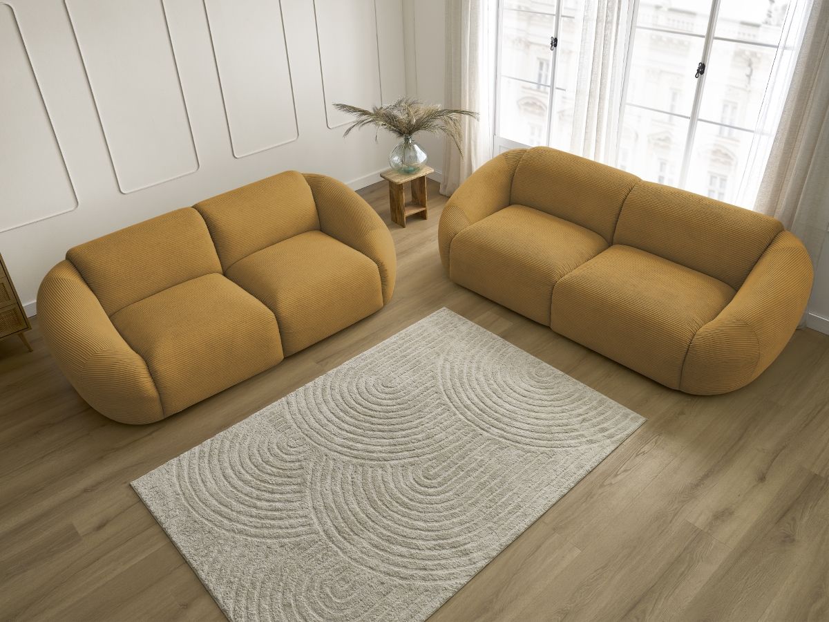 Bobochic Tina Sofa 5-Sitzer Cordsamt Gelb