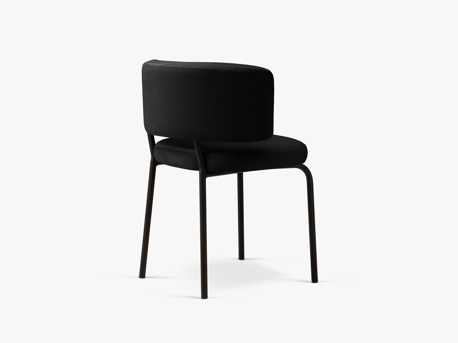 Micadoni Stuhl Dora Samt Magic Velvet Schwarz Metall Schwarz
