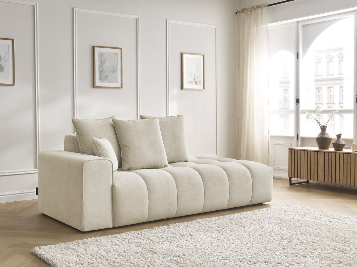 Bobochic Mont-blanc Sofa 4-Sitzer Samt Beige Armlehne links