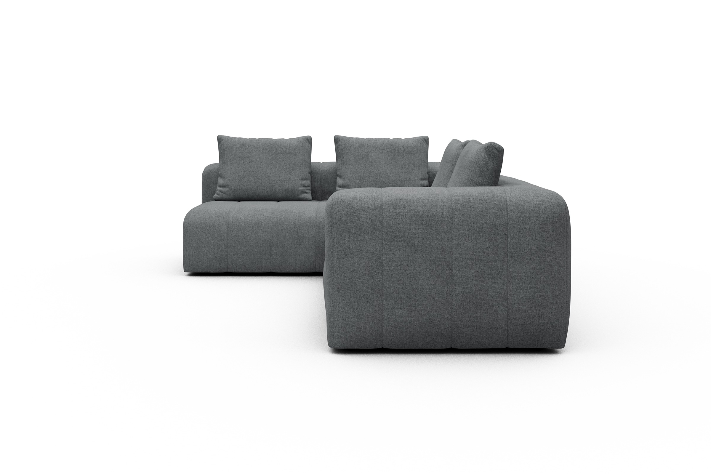 Ecksofa Hugo 2x 2,5-Sitzer Armlehne rechts Casone-Gravel-Grey