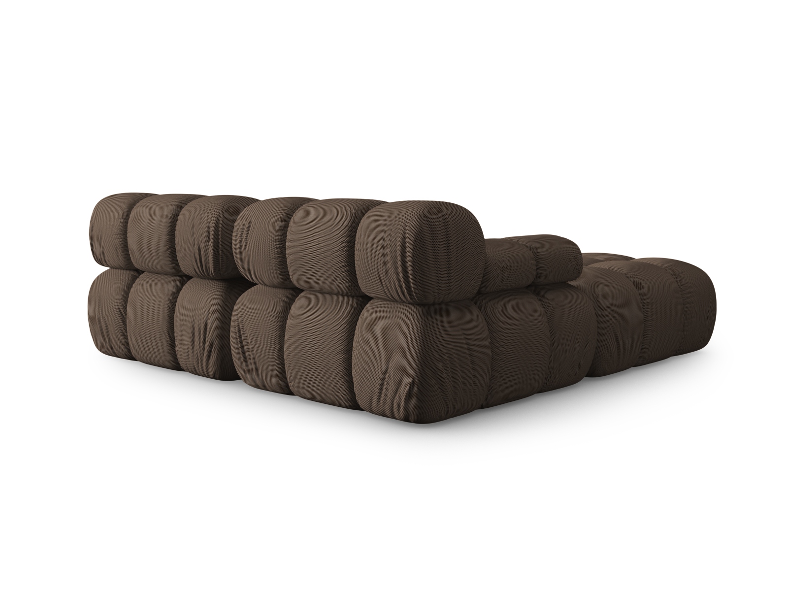 Micadoni Modulares Sofa Bellis 3-Sitzer mit flachem Modul 3D-Stoff Sonic Braun