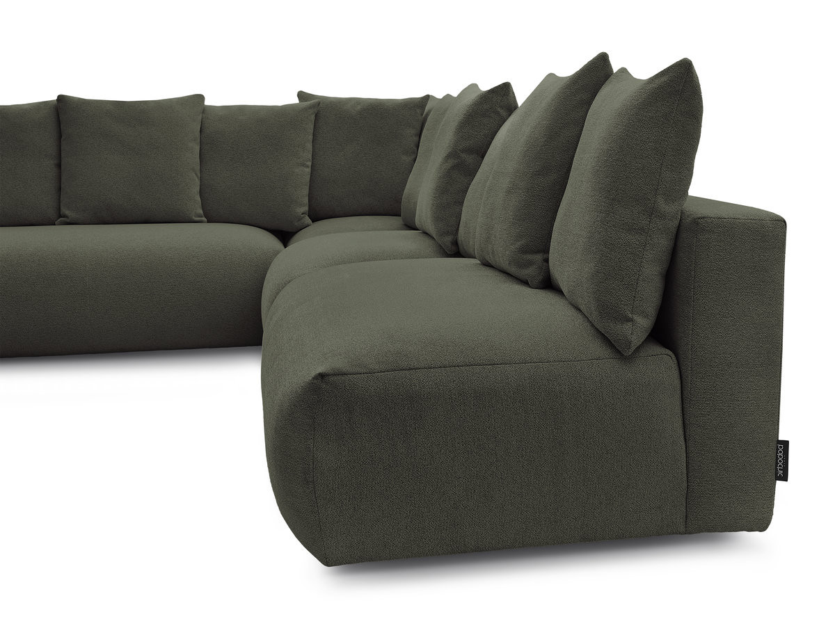 Bobochic Voltaire Ecksofa 322 × 268 cm Melange-Stoff Grün Ecke links