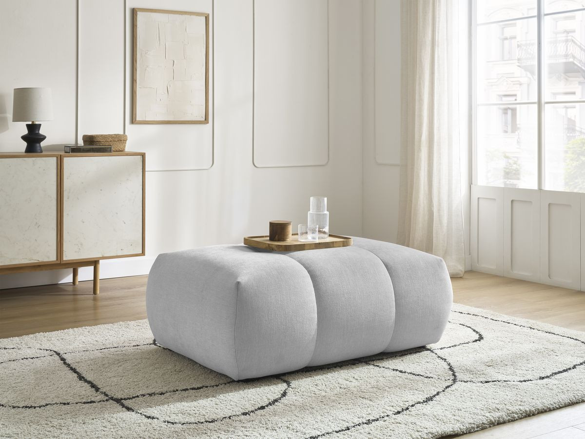 Bobochic Fuji Pouf Stoff Hellgrau