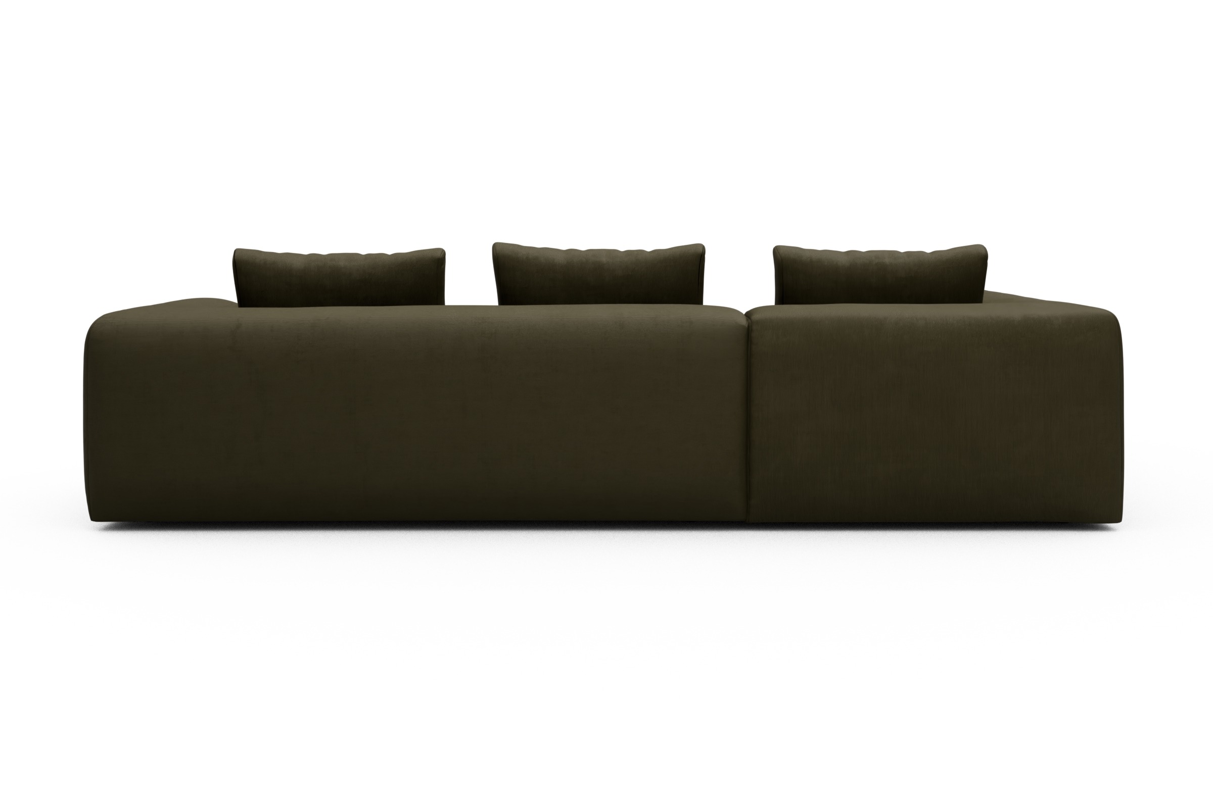 Ecksofa Fred Relax-Ecke links mit 2,5-Sitzer Cordufine-Pine-Green