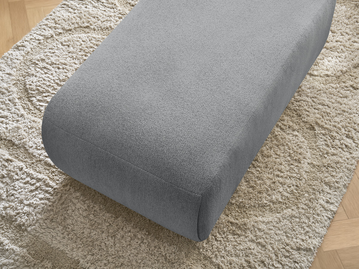 Bobochic Jana Pouf 63 × 114 cm Melange-Stoff Dunkelgrau