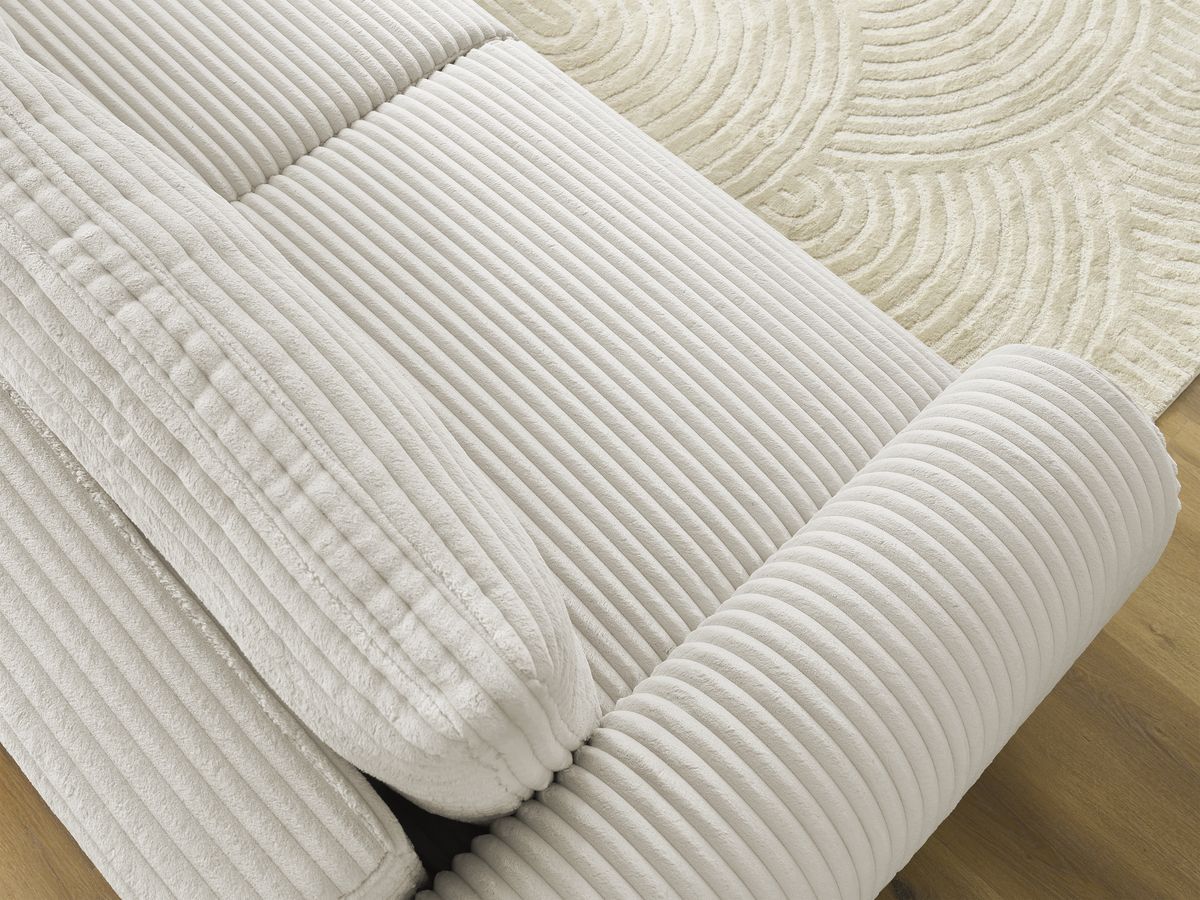 Bobochic Lucien Schlafsofa 3-Sitzer mit Bettkasten Breitcord weich Beige