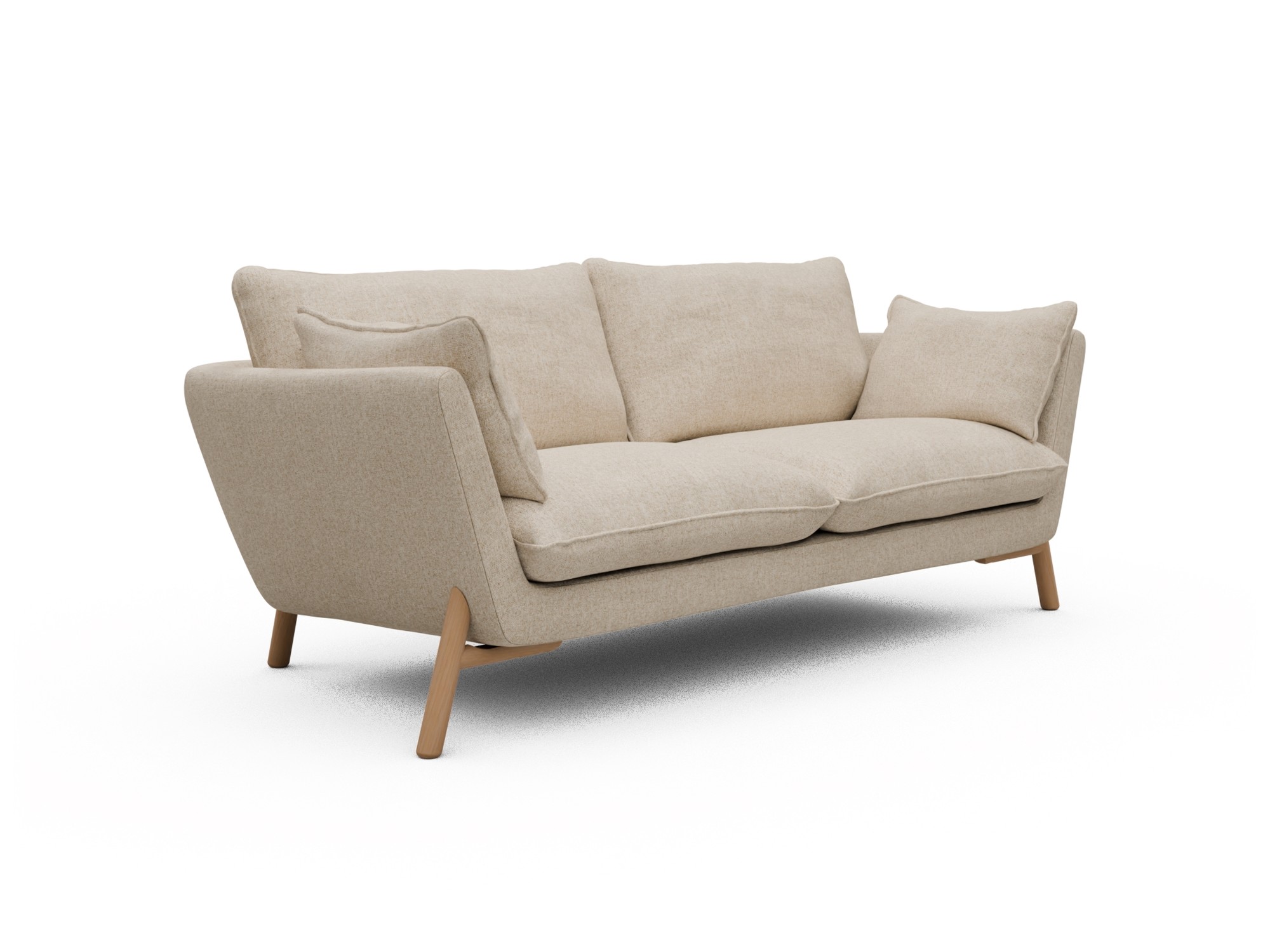 Skandi Home Sofa Emil 2-Sitzer Beinfarbe Eiche Natur Casone-Natural-Beige moebelfaktor