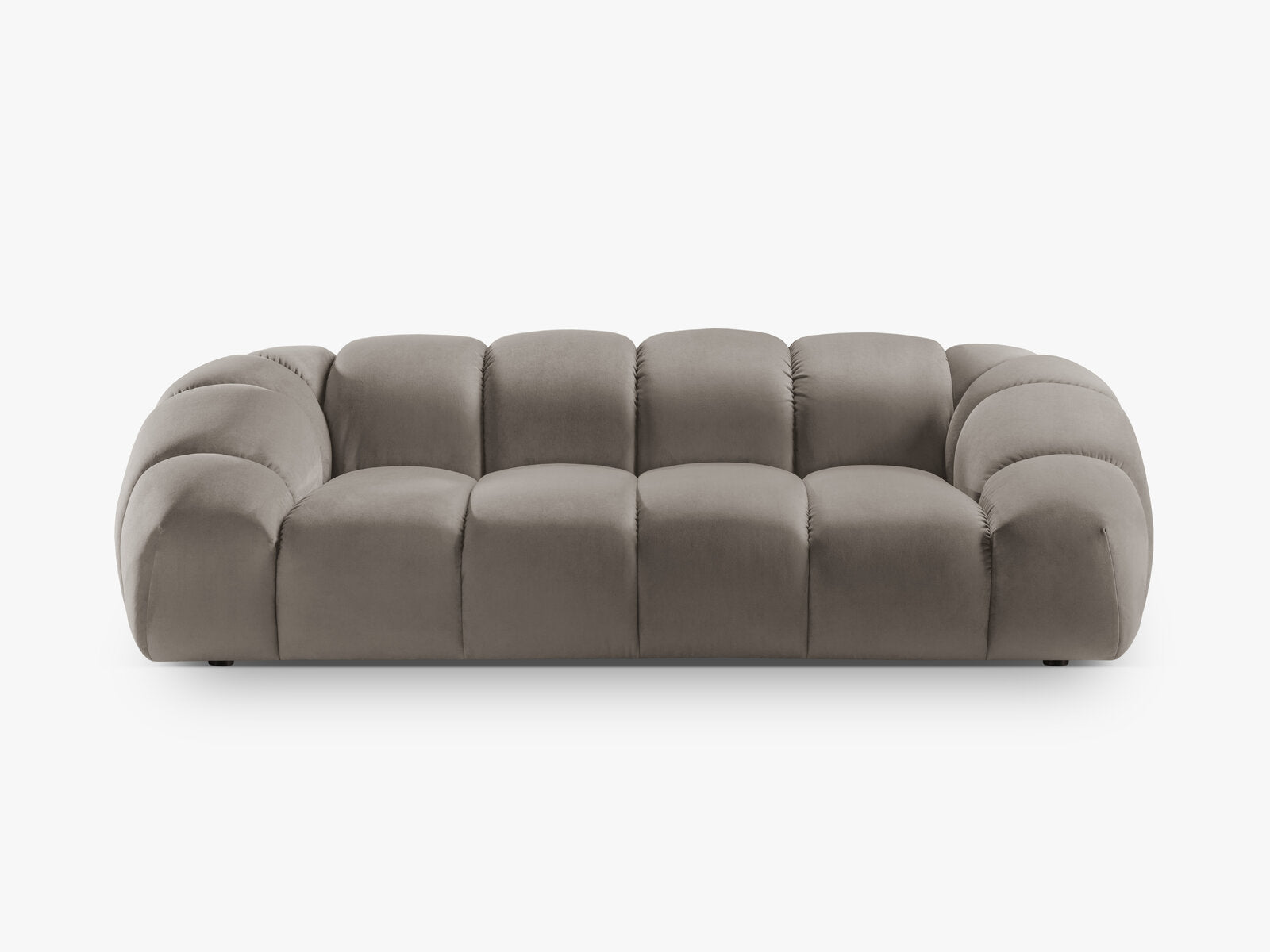 Micadoni Sofa Diana 3-Sitzer XL Samt Salvador Grau Braun