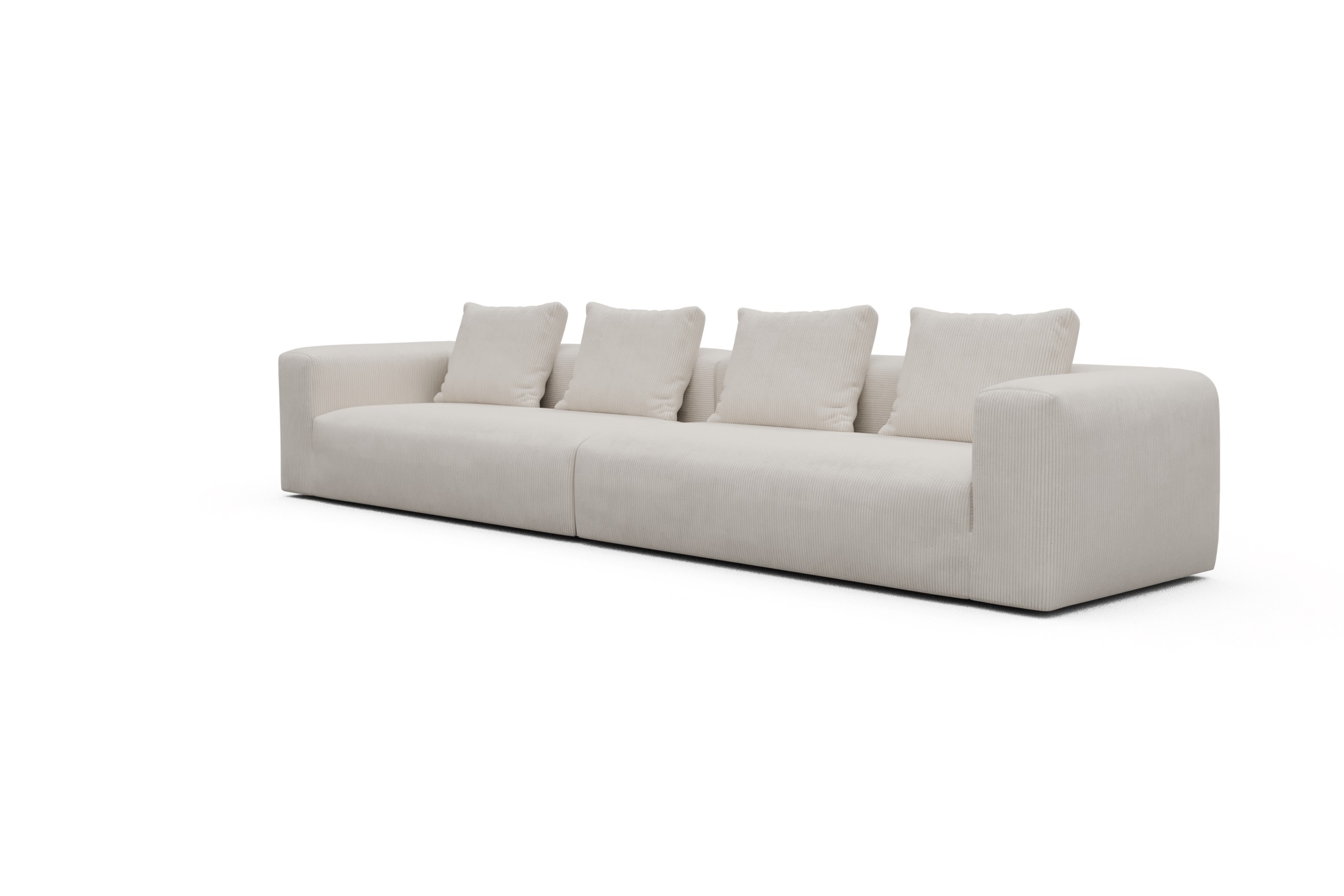 Sofa Modulares XXL Sofa Fred 5-Sitzer Corduroy-Ivory