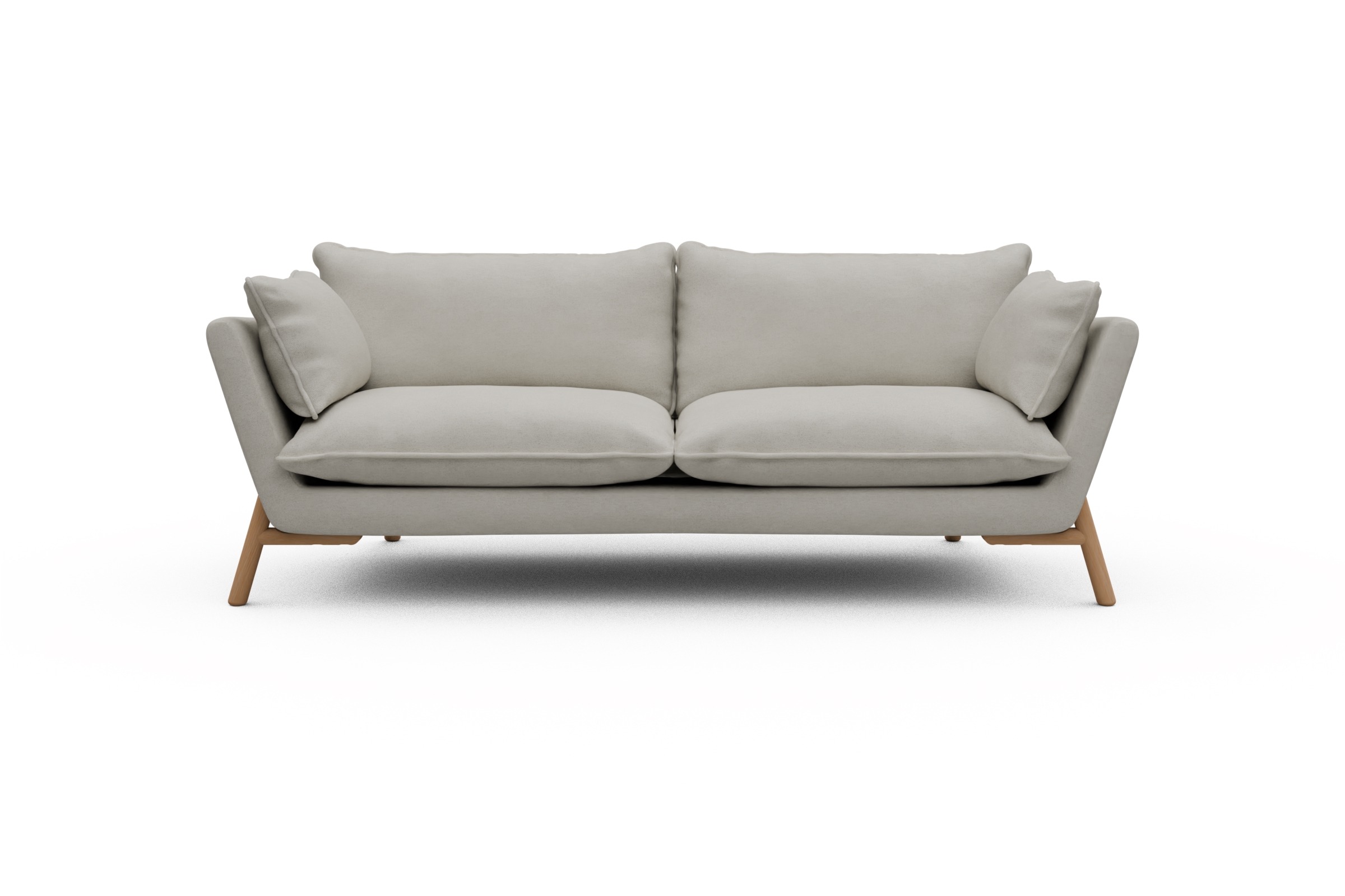 Skandi Home Sofa Emil PREMIUM 3-Sitzer Beinfarbe Eiche Natur Denari-Clean-Beige moebelfaktor